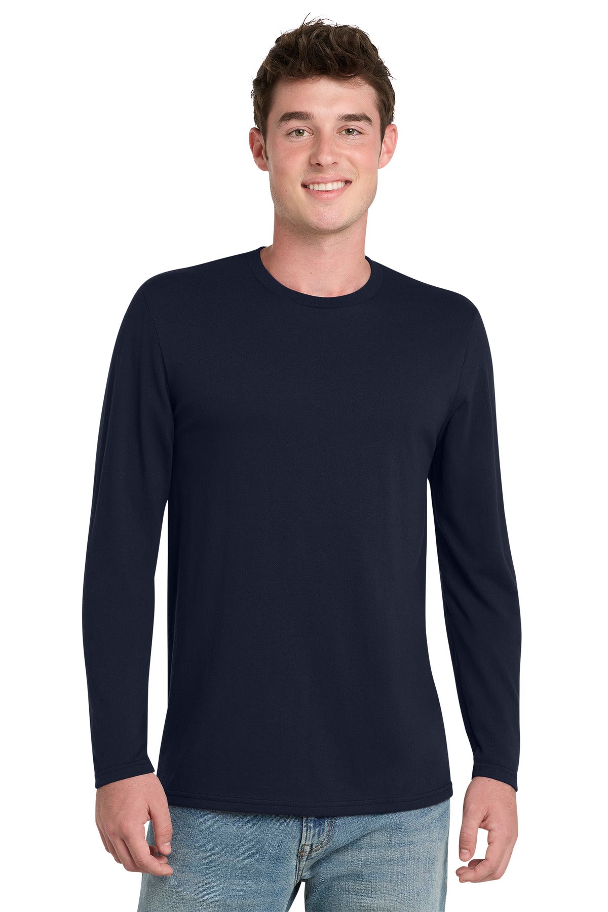 Port & Co Tri-Blend Long Sleeve Tee. PC330LS in Deep Navy