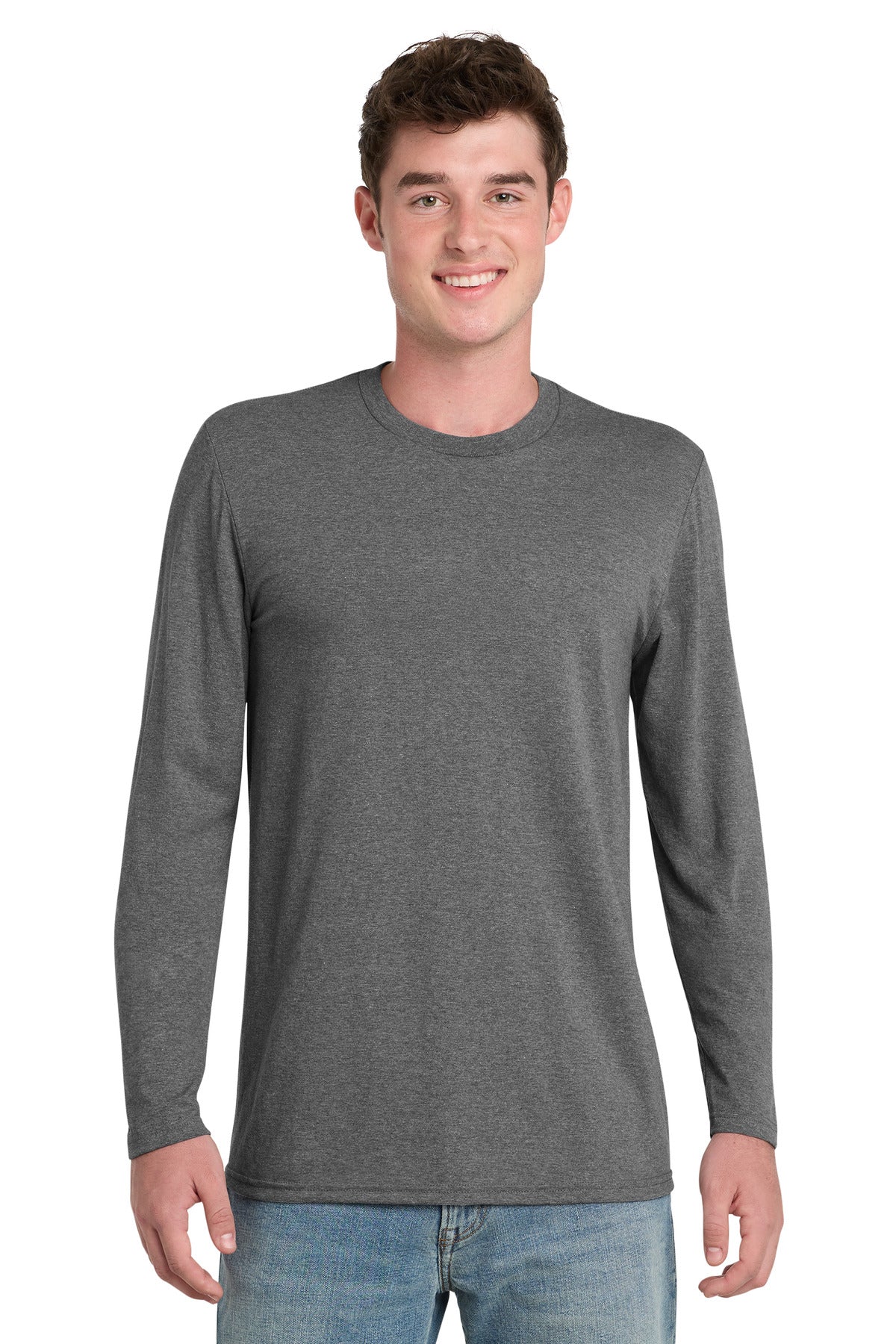 Port & Co Tri-Blend Long Sleeve Tee. PC330LS in Graphite Heather