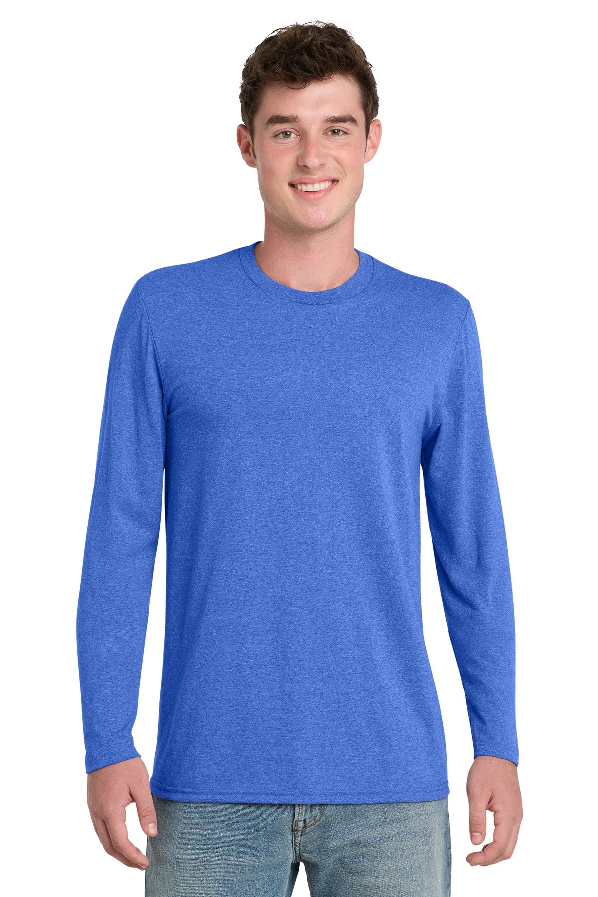 Port & Co Tri-Blend Long Sleeve Tee. PC330LS in Heather Royal