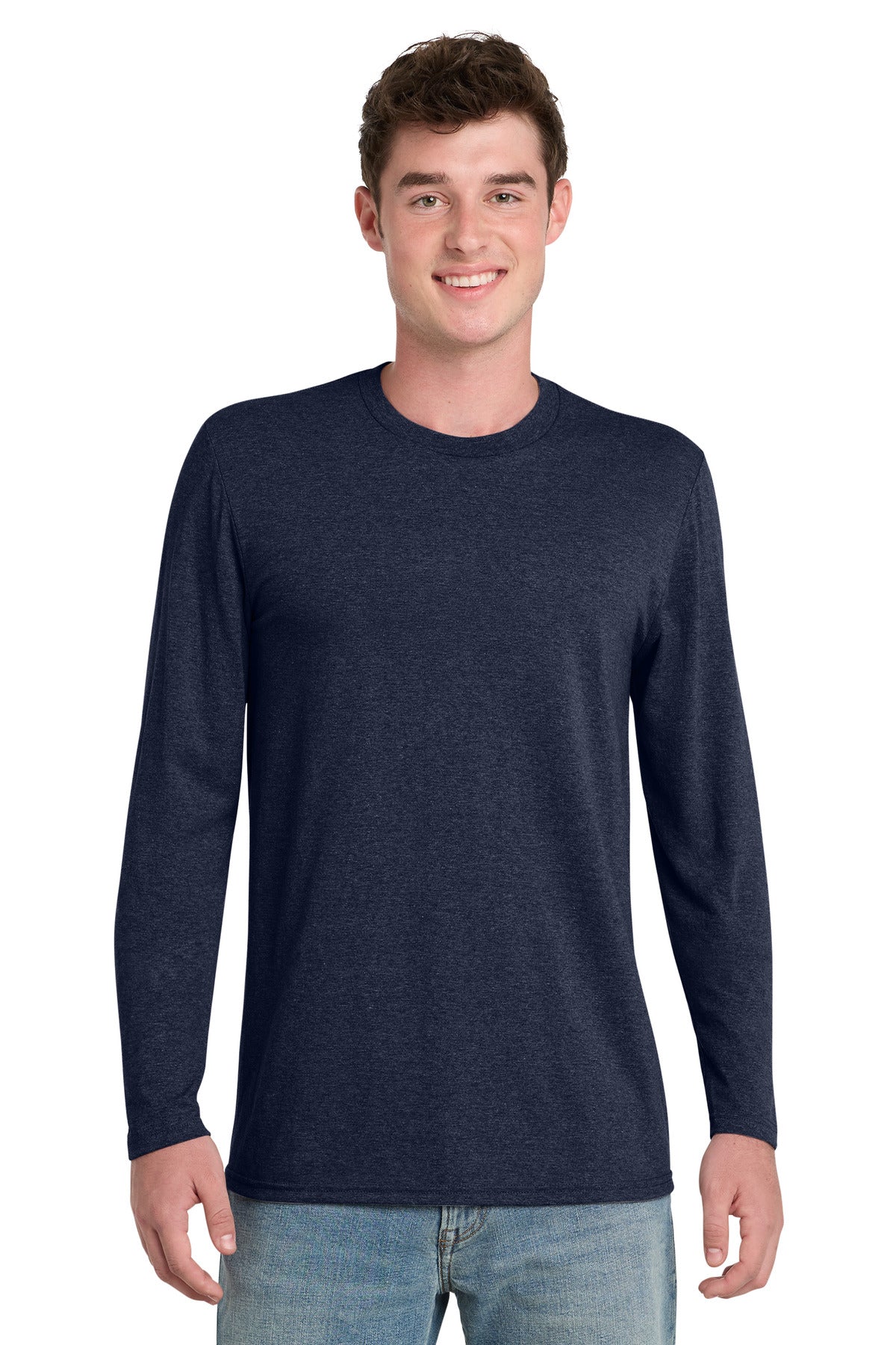 Port & Co Tri-Blend Long Sleeve Tee. PC330LS in Team Navy Heather
