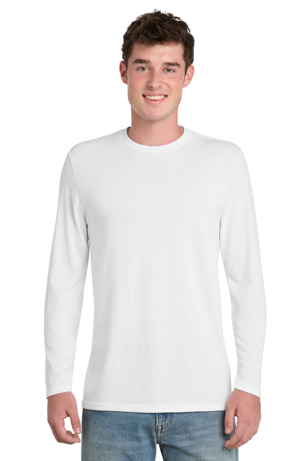 Port & Co Tri-Blend Long Sleeve Tee. PC330LS in White