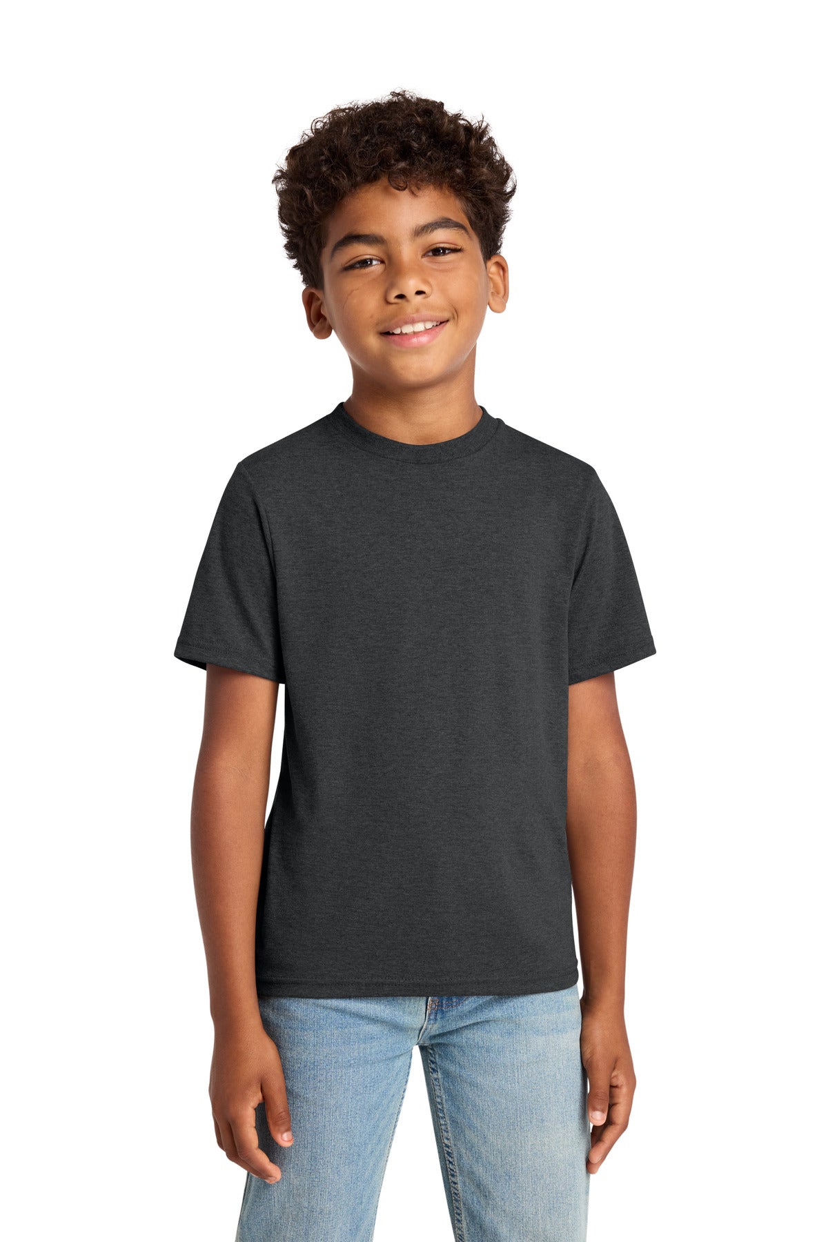 Port & Co Youth Tri-Blend Tee PC330Y in Black Heather