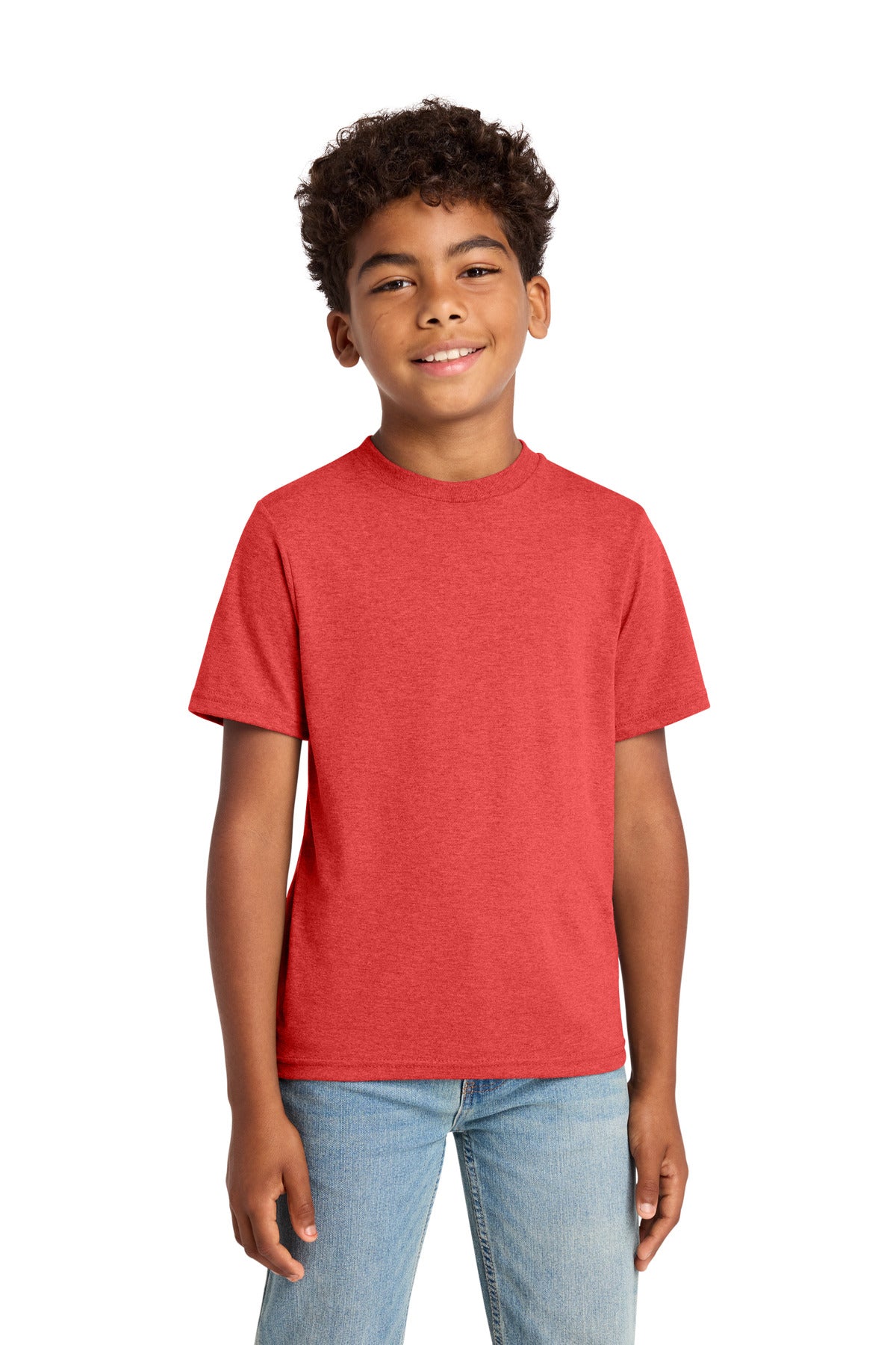 Port & Co Youth Tri-Blend Tee PC330Y in Bright Red Heather