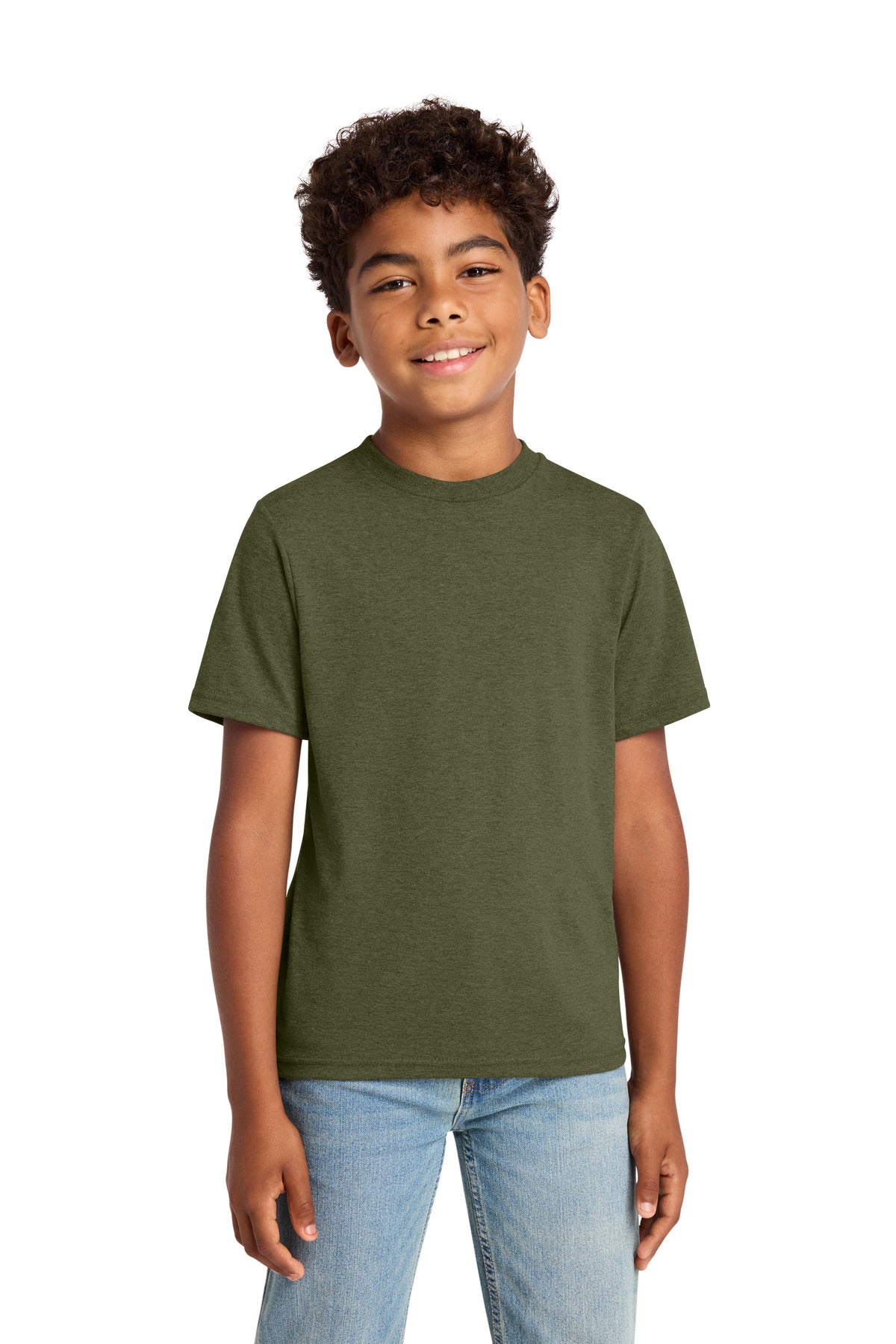 Port & Co Youth Tri-Blend Tee PC330Y in Military Green Heather