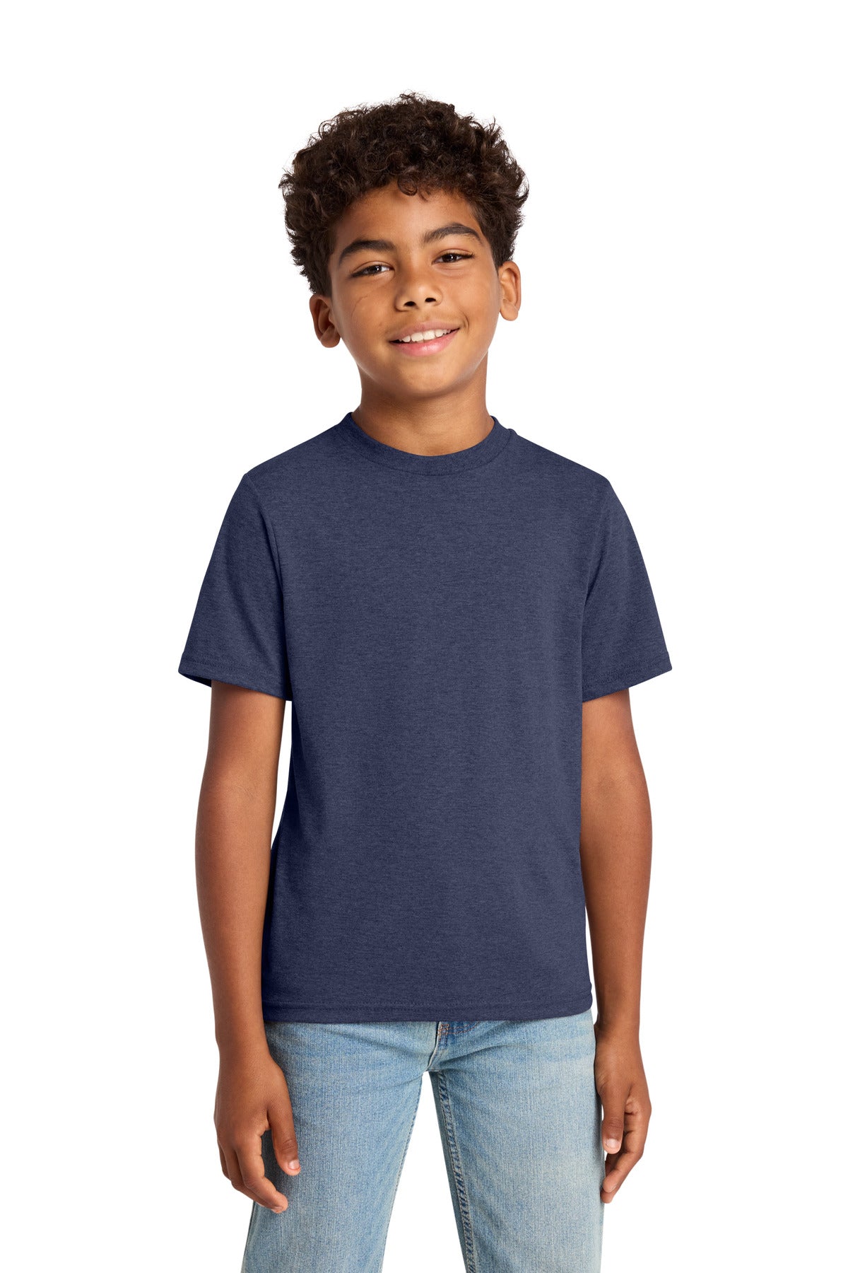 Port & Co Youth Tri-Blend Tee PC330Y in Team Navy Heather