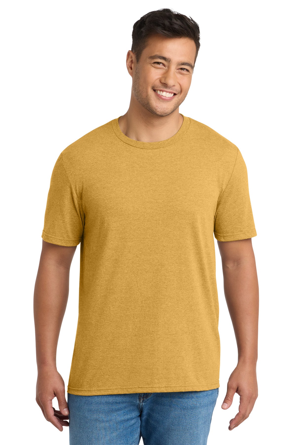 Port & Co Tri-Blend Tee. PC330 in Ochre Yellow Heather