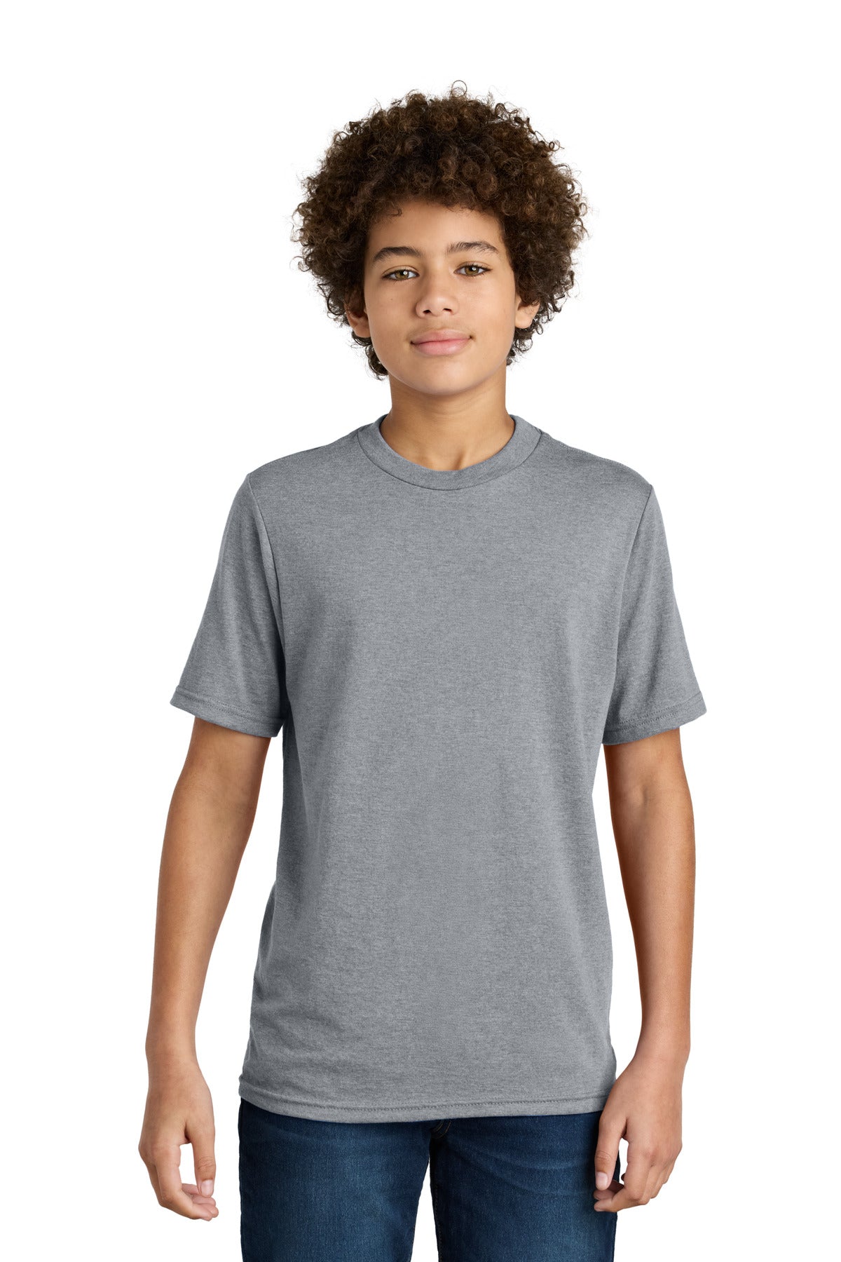 Port & Co Youth CVC Tee PC340Y in Athletic Heather