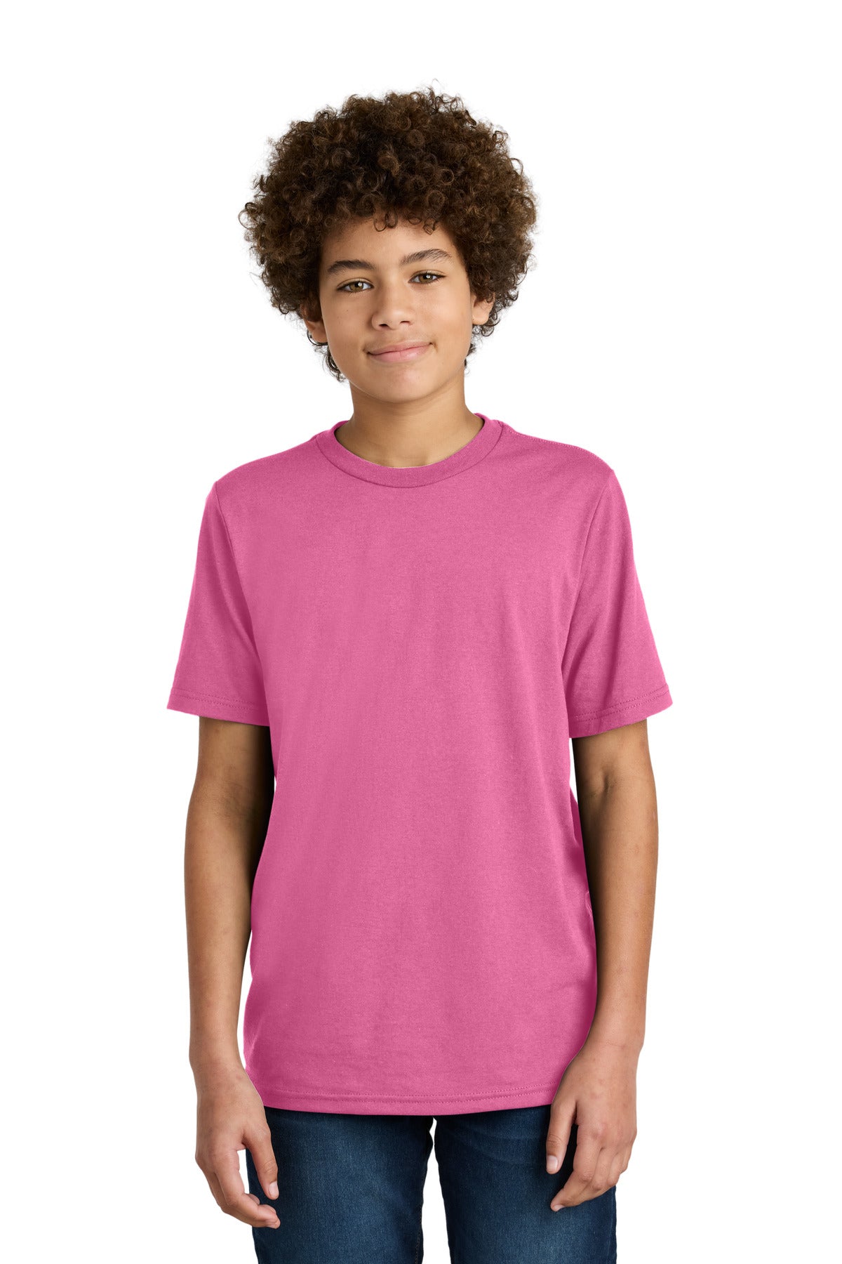 Port & Co Youth CVC Tee PC340Y in Awareness Pink