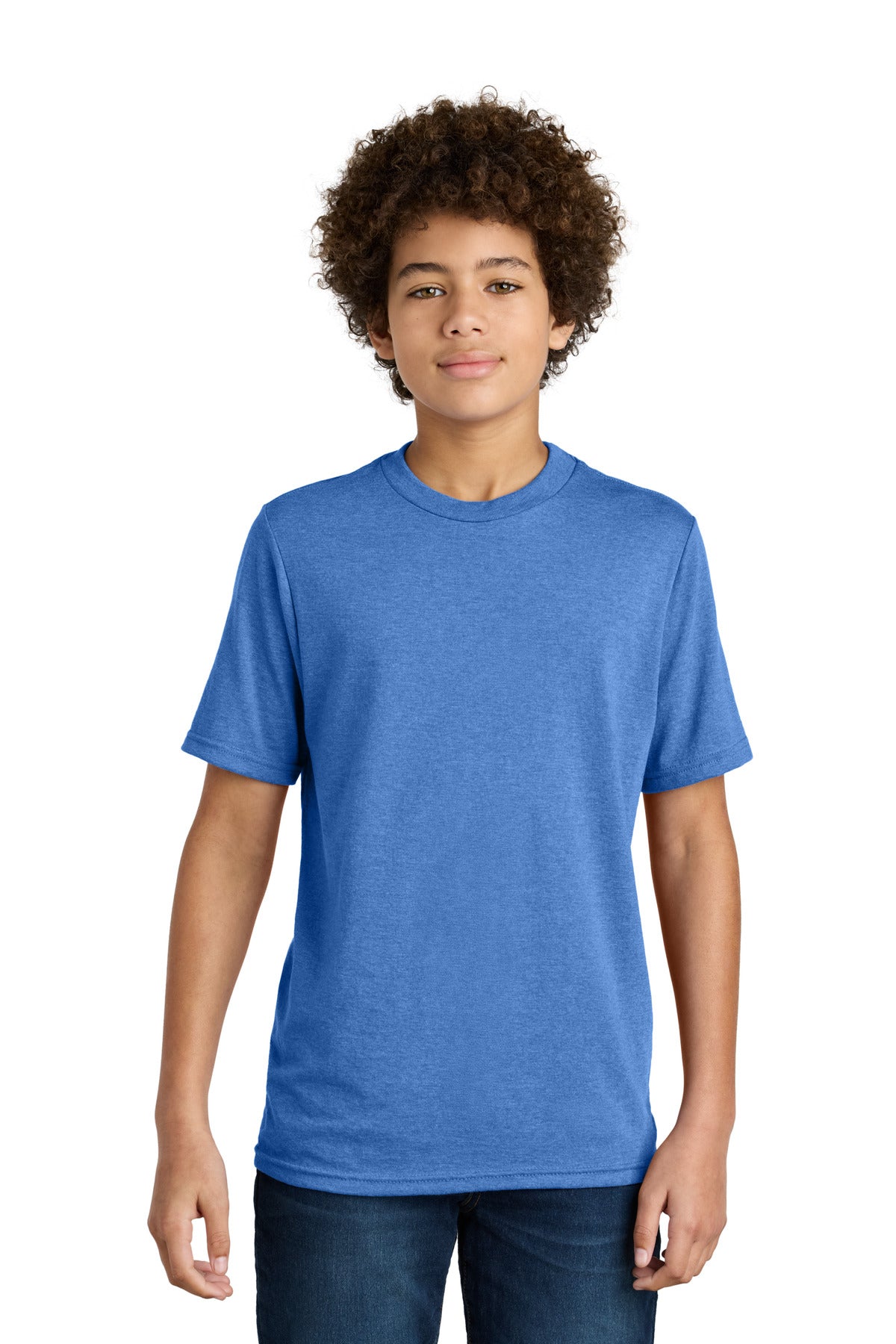 Port & Co Youth CVC Tee PC340Y in Heather Royal