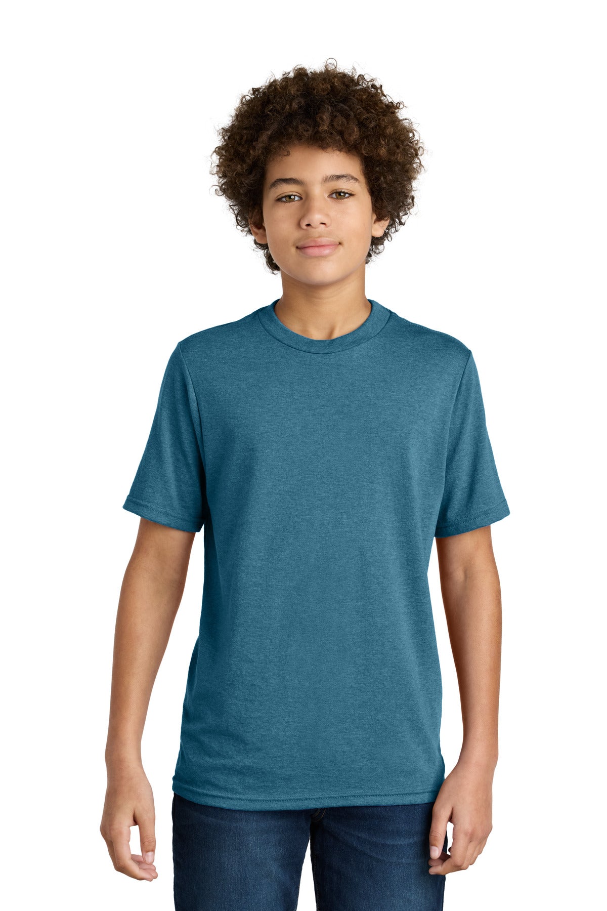 Port & Co Youth CVC Tee PC340Y in Mountain Blue Heather