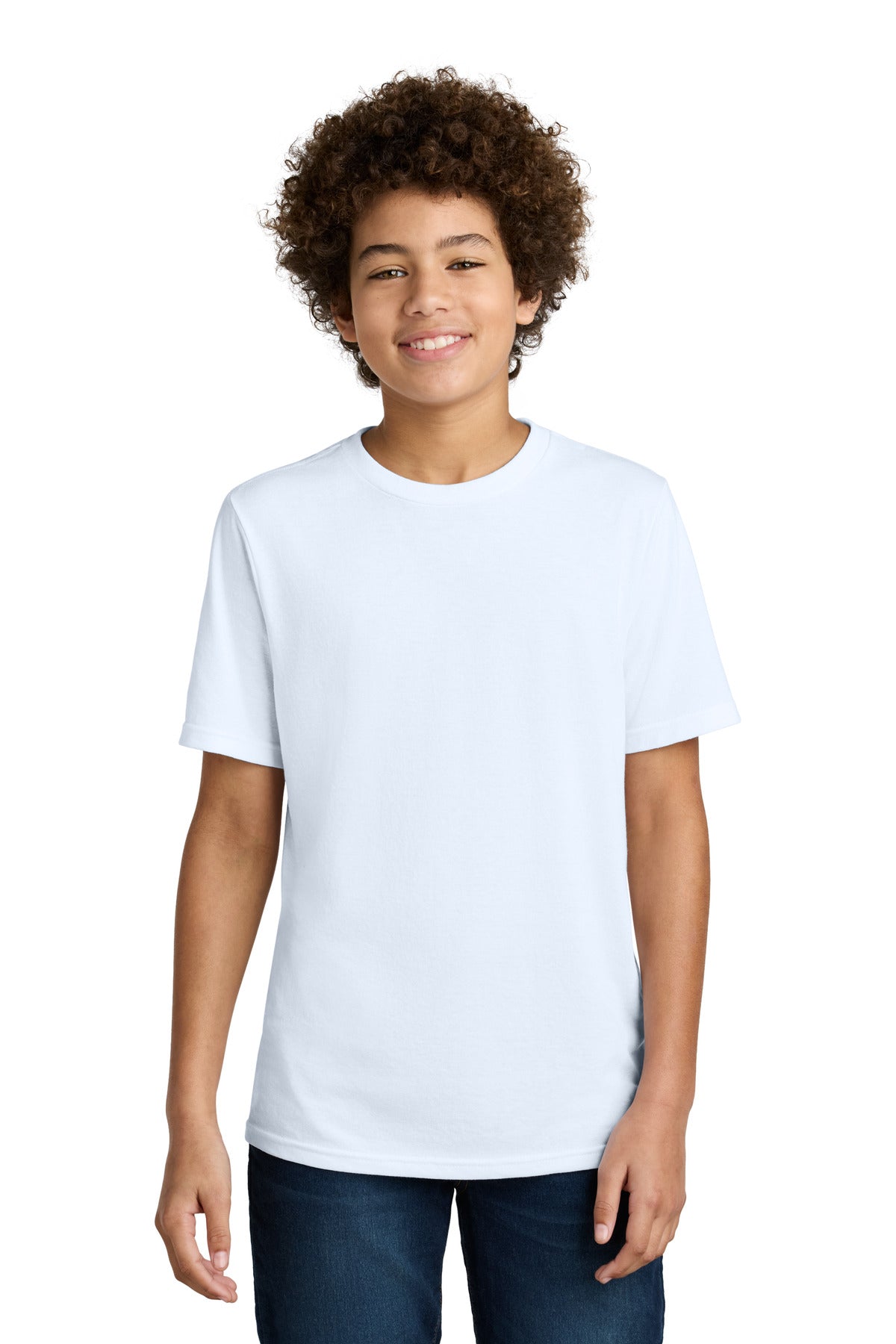 Port & Co Youth CVC Tee PC340Y in White