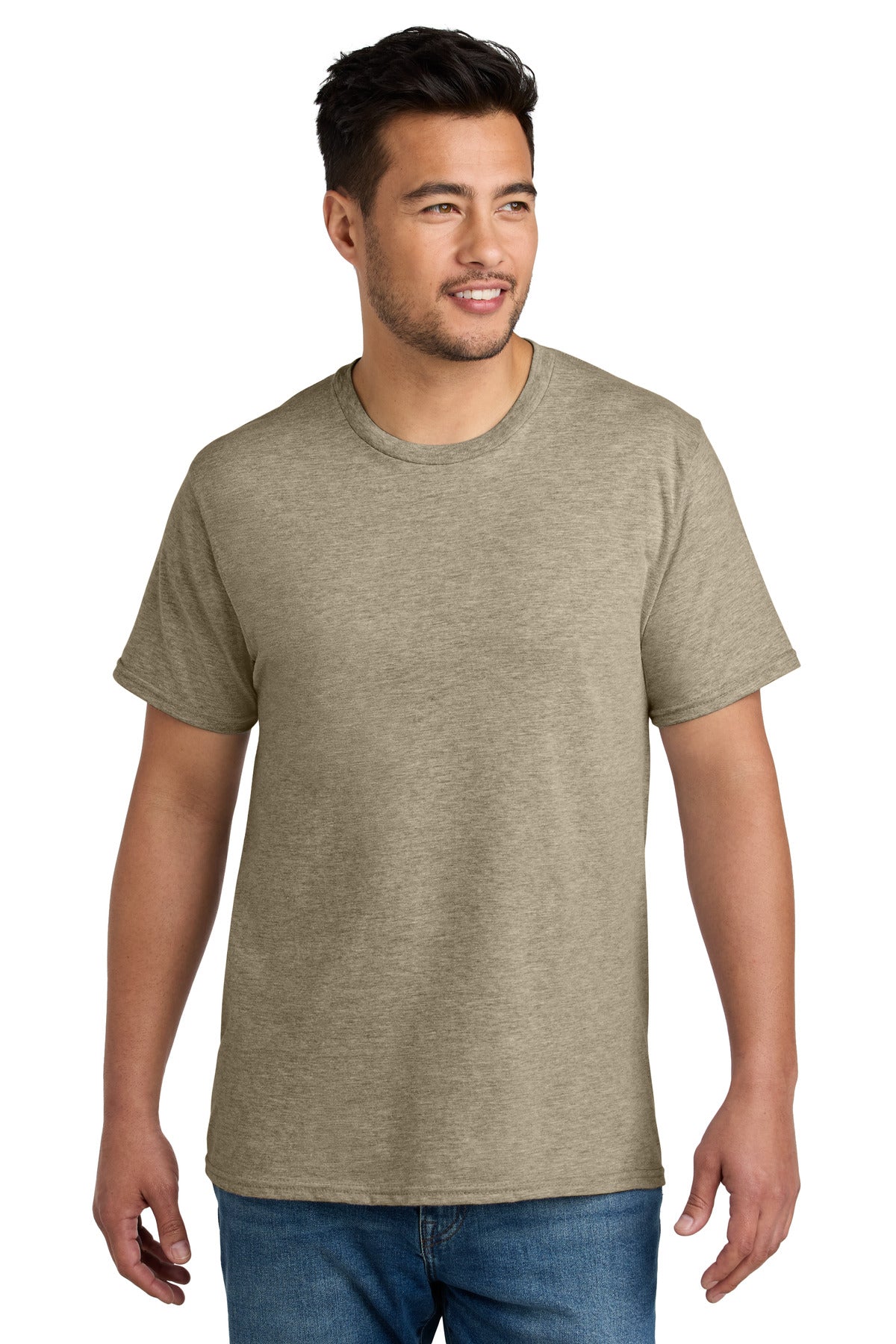 Port & Co CVC Tee PC340 in Desert Tan Heather