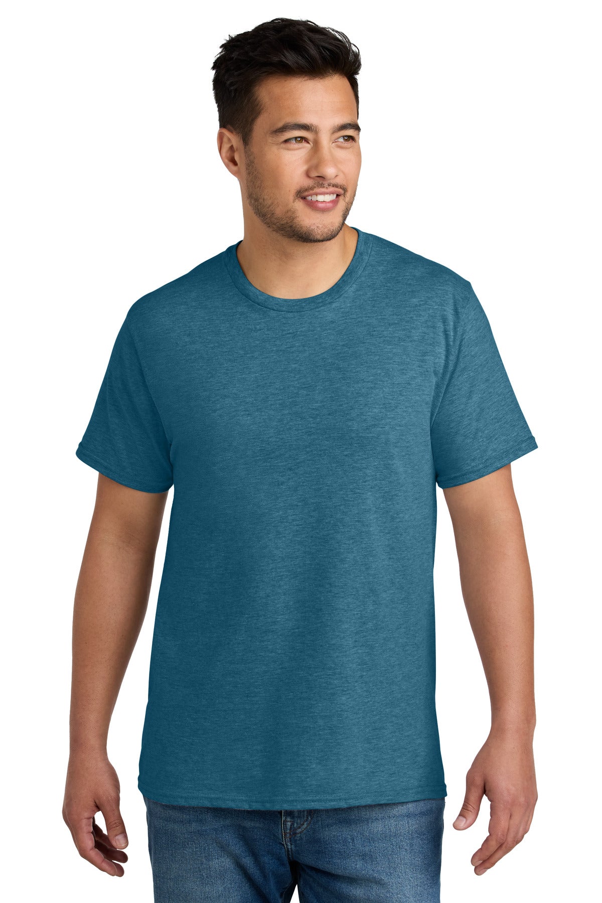 Port & Co CVC Tee PC340 in Mountain Blue Heather
