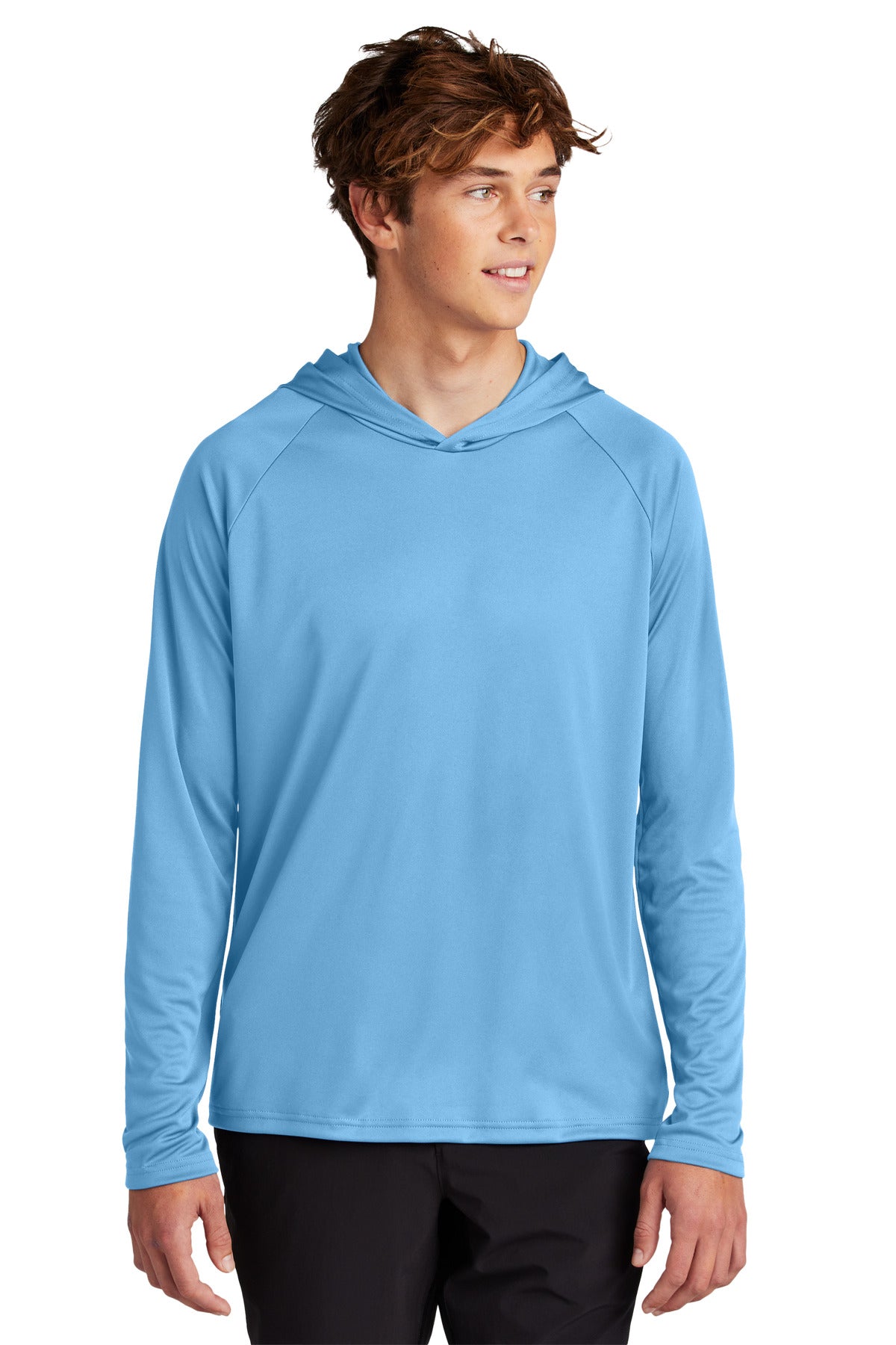 Port & Co Performance Pullover Hooded Tee PC380H in Carolina Blue