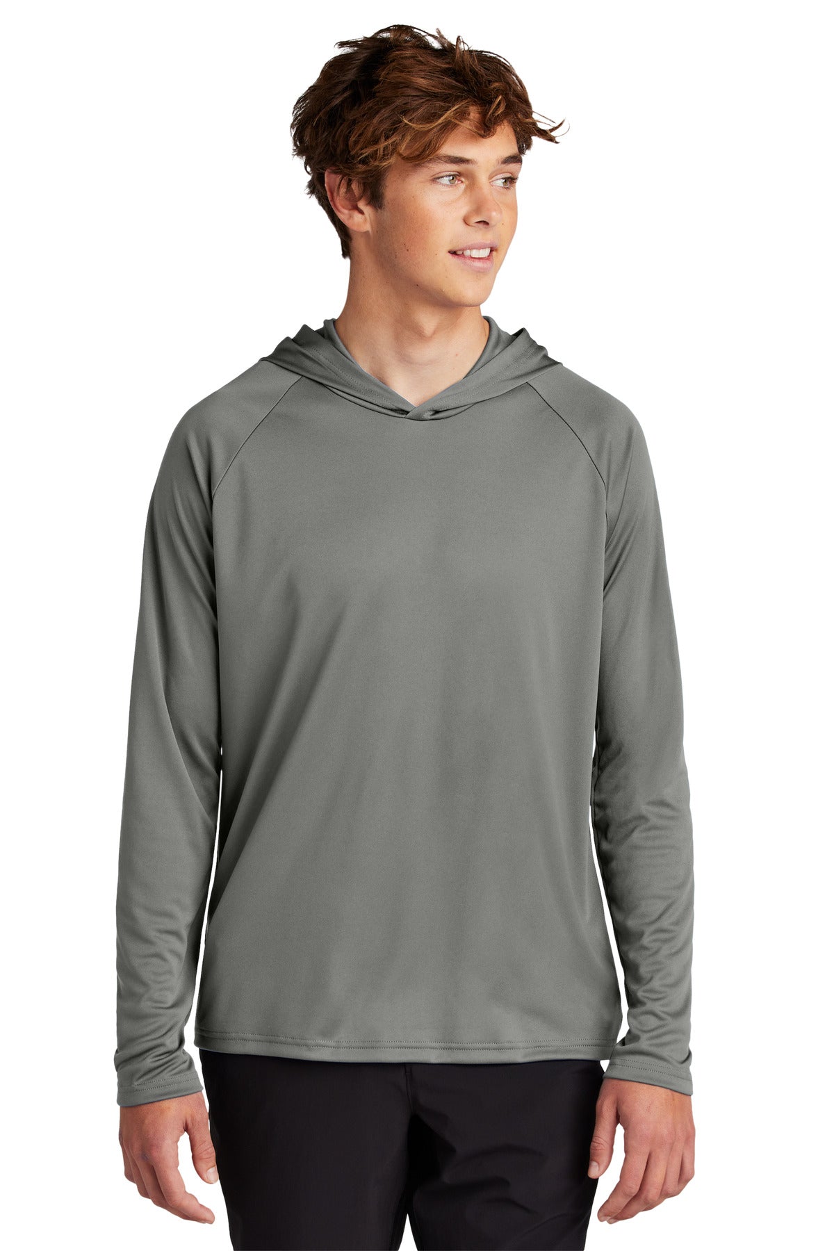 Port & Co Performance Pullover Hooded Tee PC380H in Charcoal