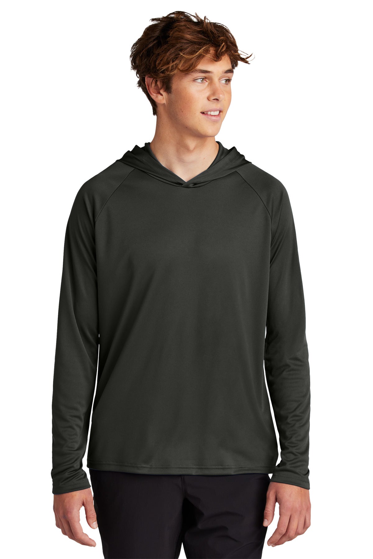 Port & Co Performance Pullover Hooded Tee PC380H in Jet Black