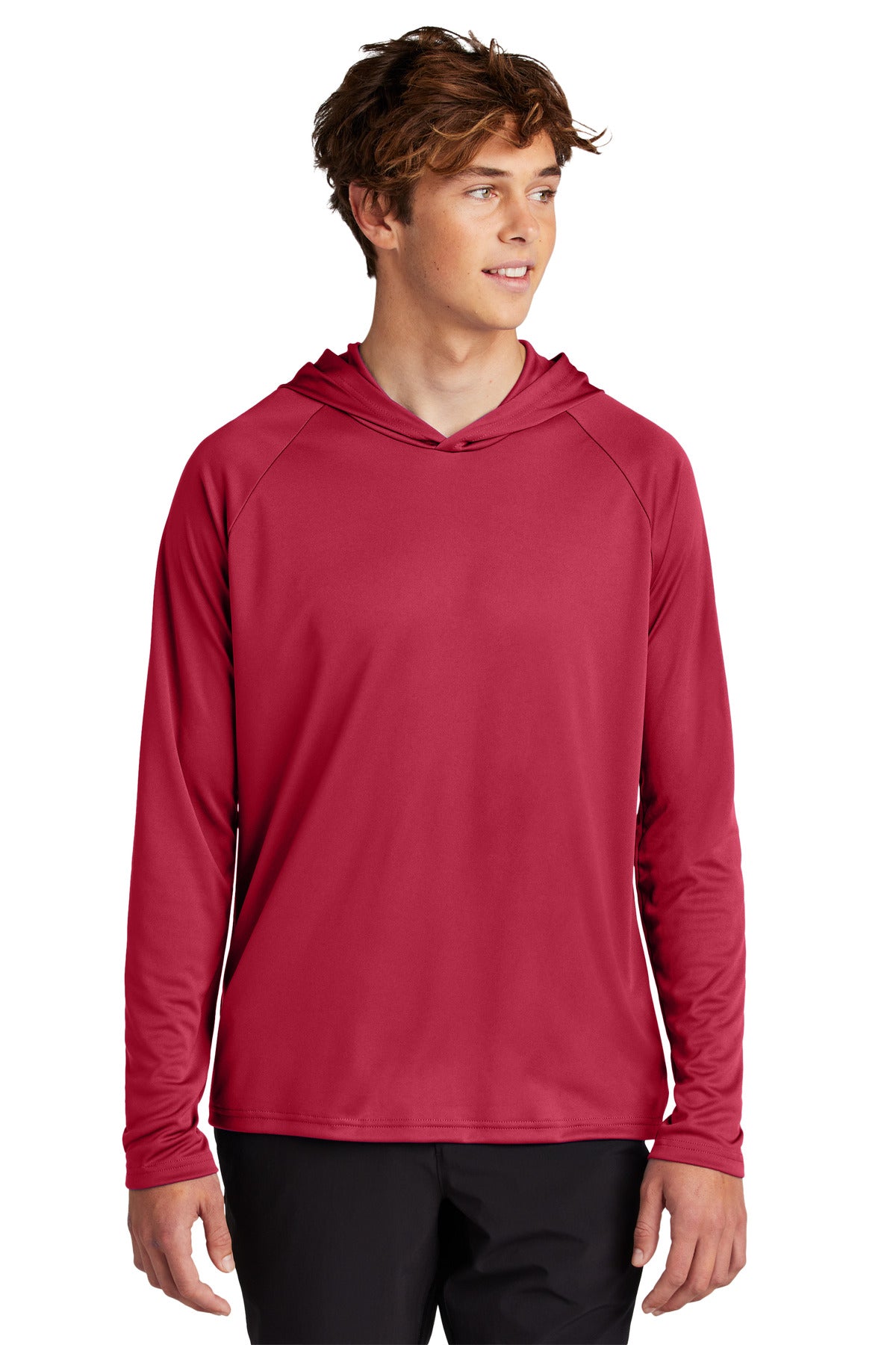 Port & Co Performance Pullover Hooded Tee PC380H in Red