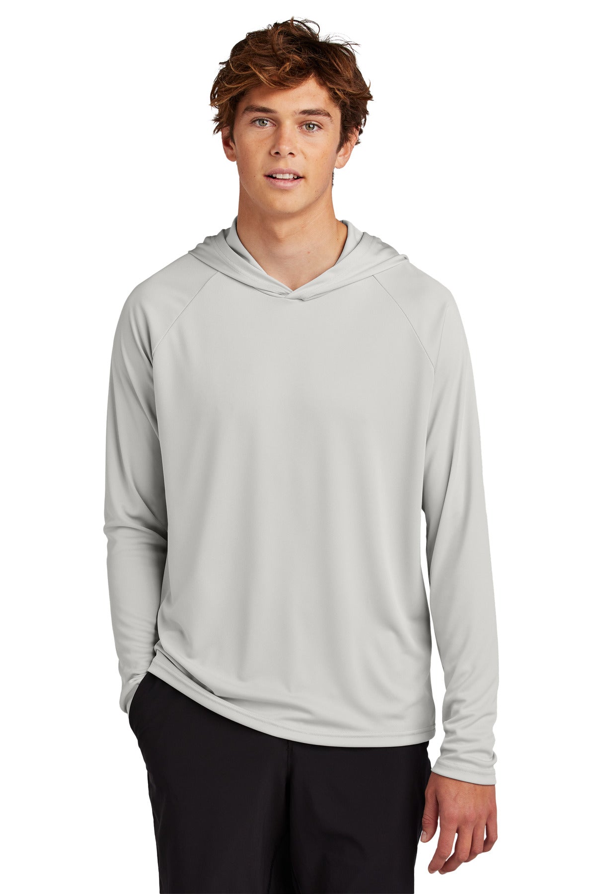 Port & Co Performance Pullover Hooded Tee PC380H in Silver