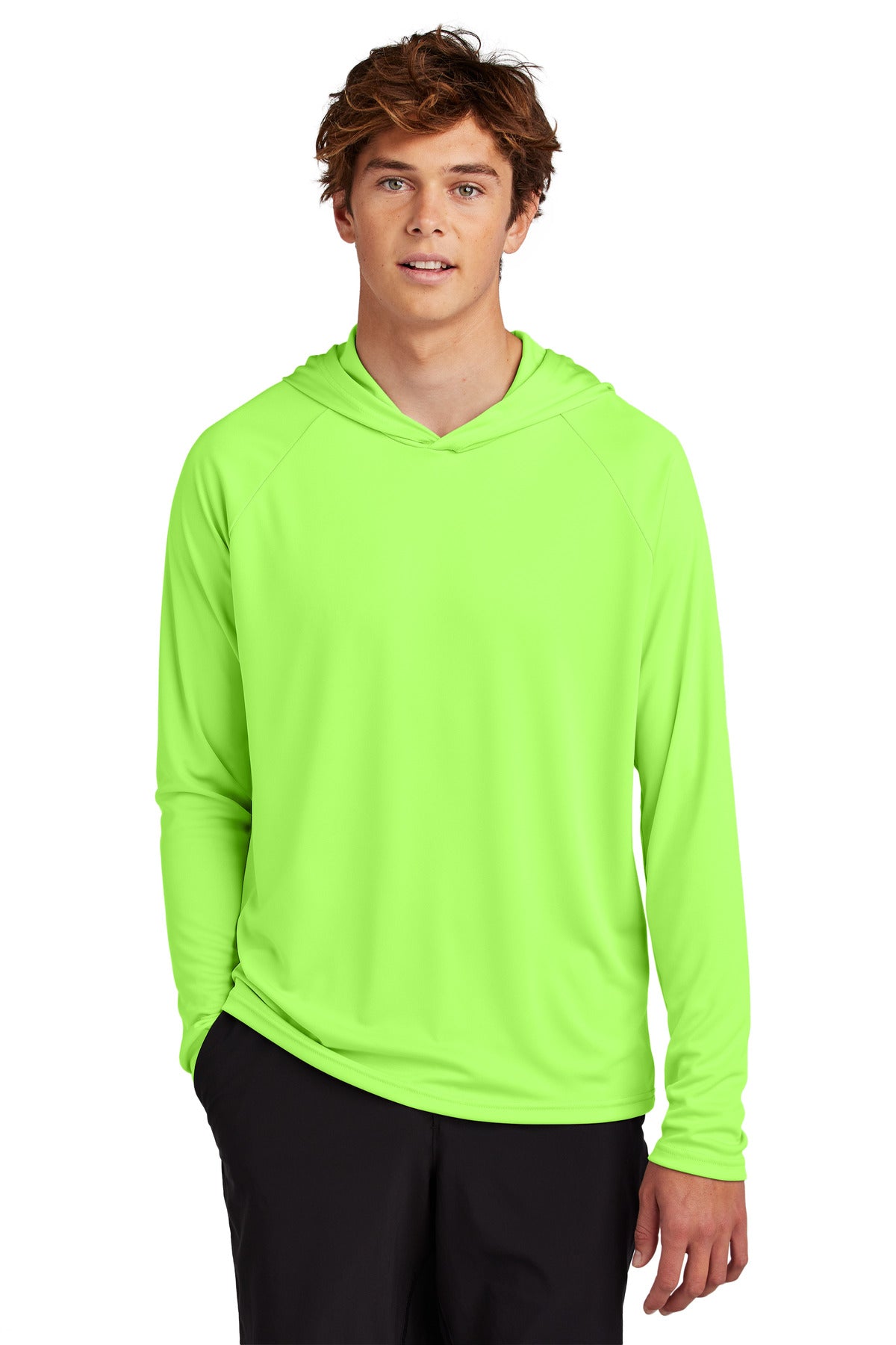 Port & Co Performance Pullover Hooded Tee PC380H in Neon Green