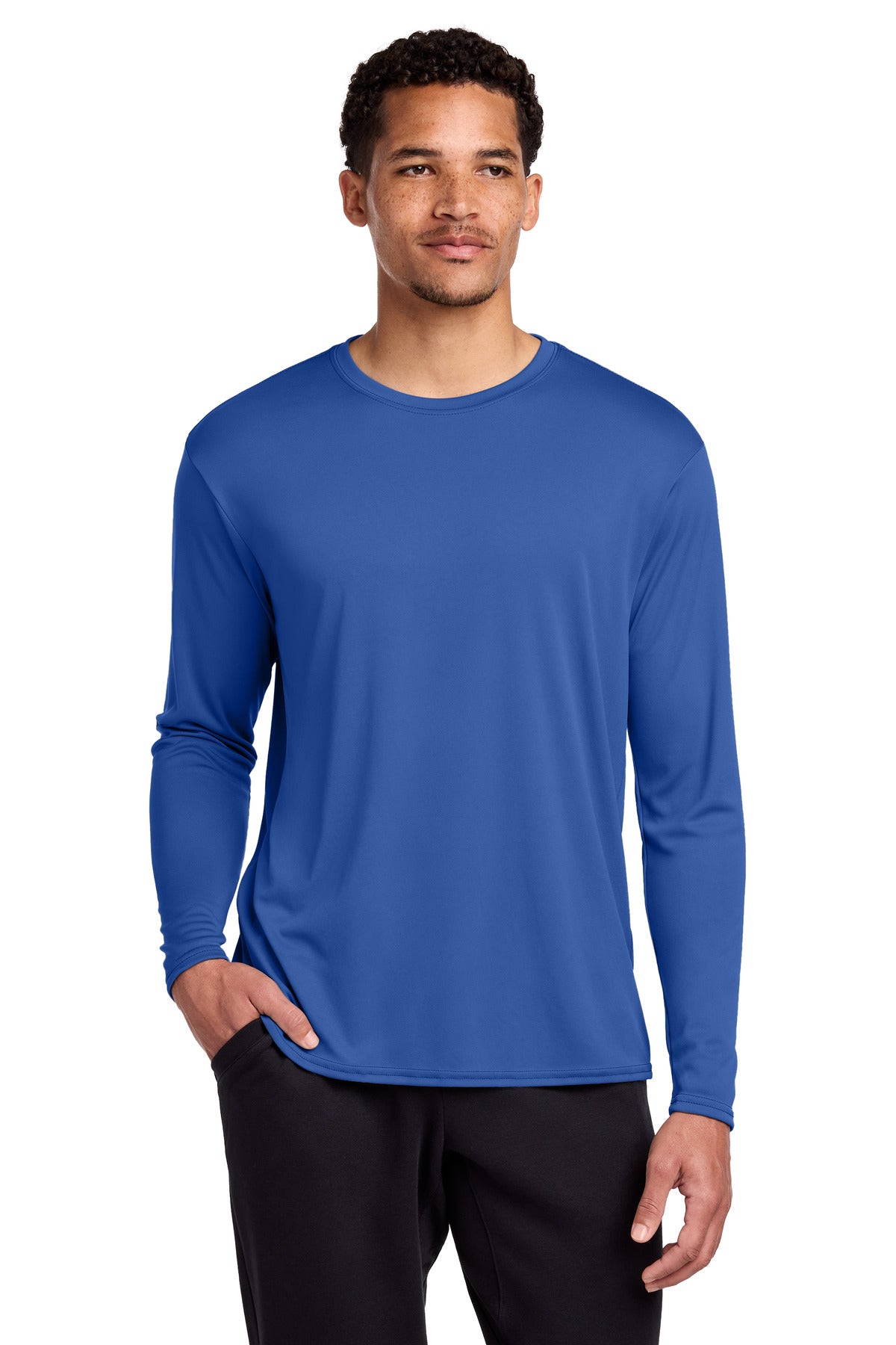 Port & Co Long Sleeve Performance Tee. PC380LS in Royal