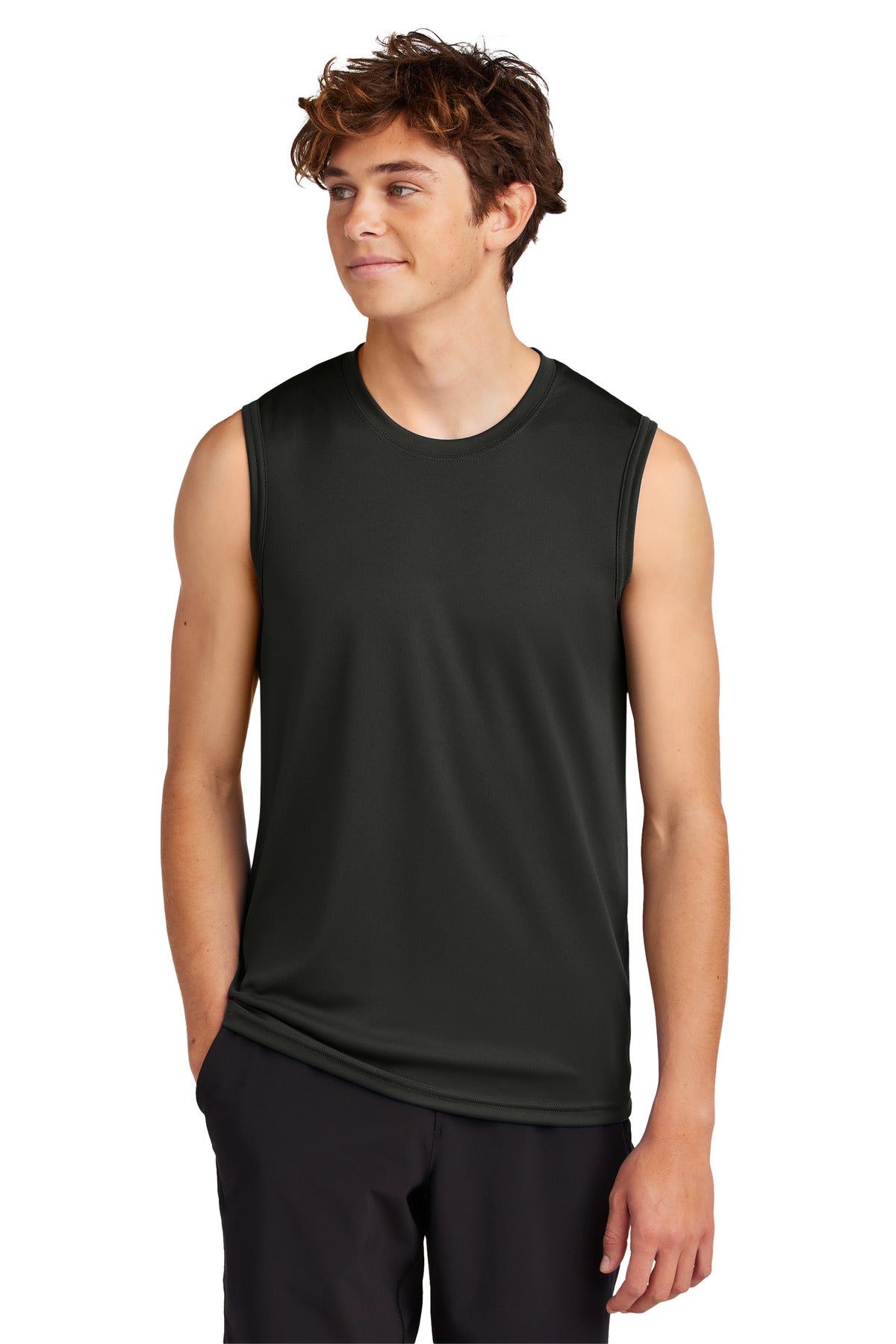 Port & Co Performance Sleeveless Tee PC380SL in Jet Black