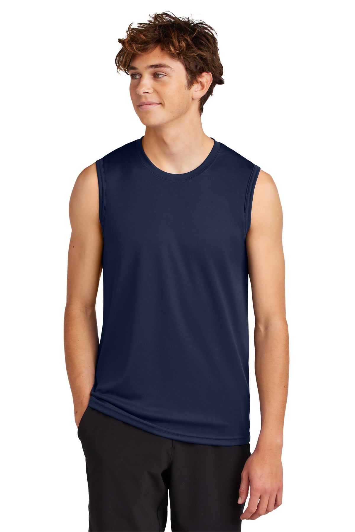 Port & Co Performance Sleeveless Tee PC380SL in True Navy