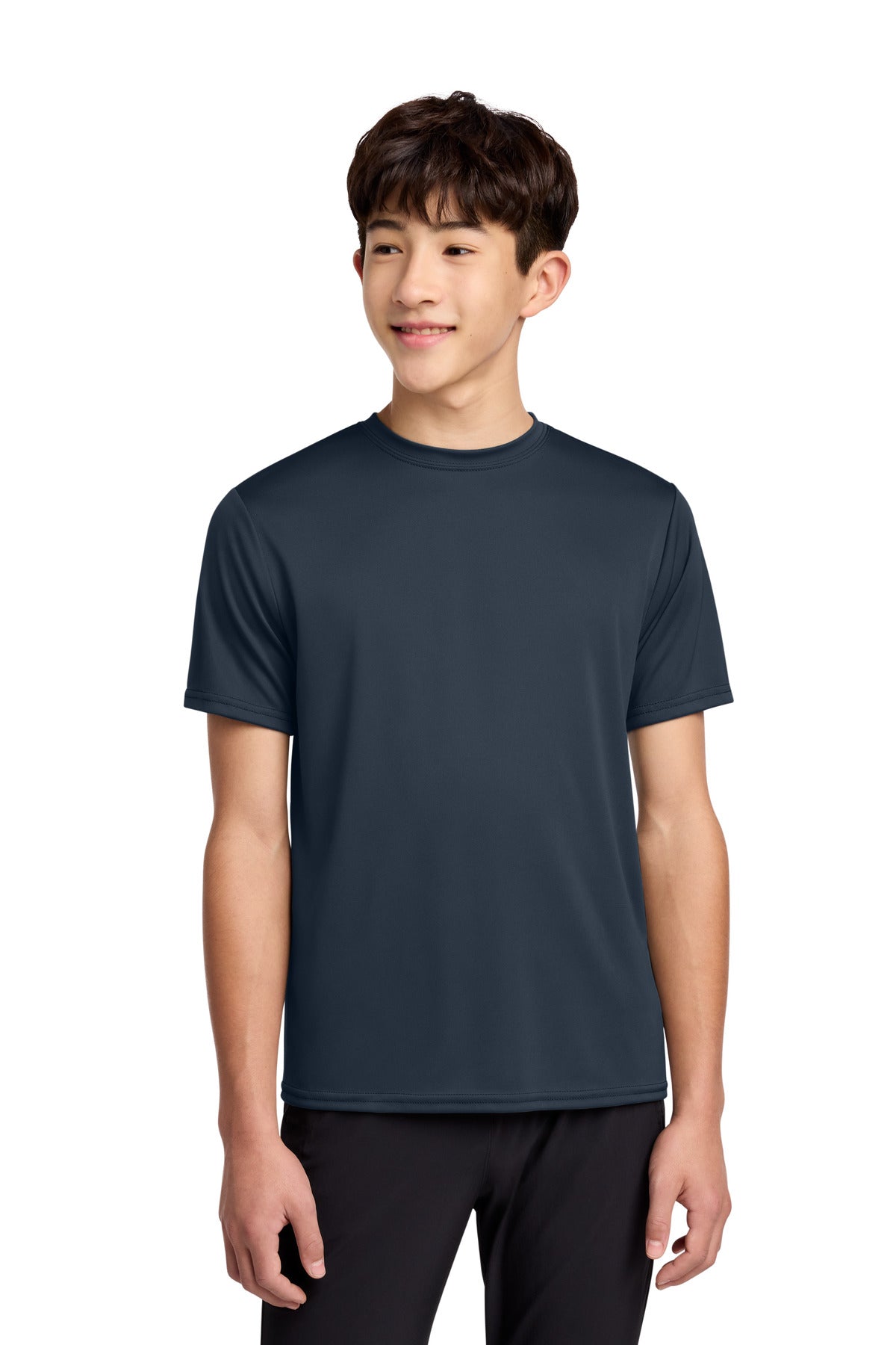 Port & Co Youth Performance Tee. PC380Y in Deep Navy