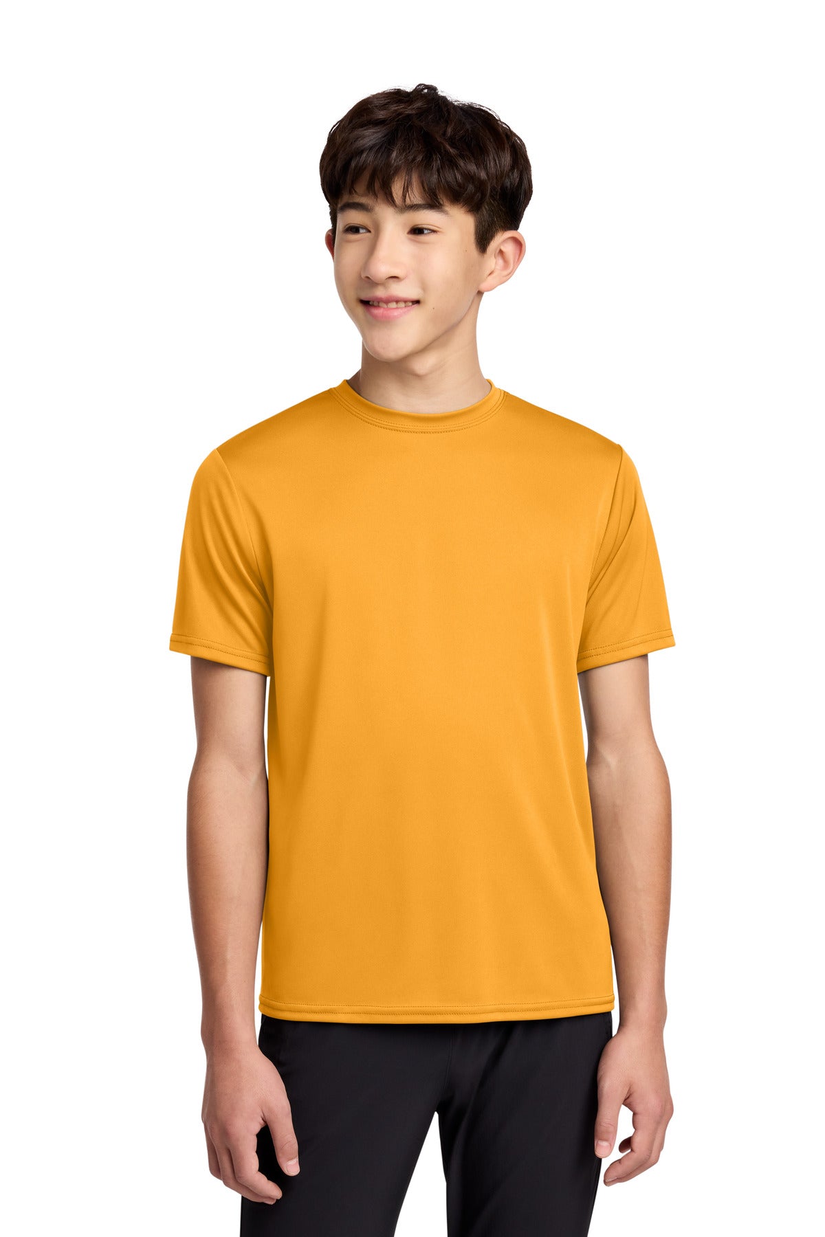 Port & Co Youth Performance Tee. PC380Y in Gold