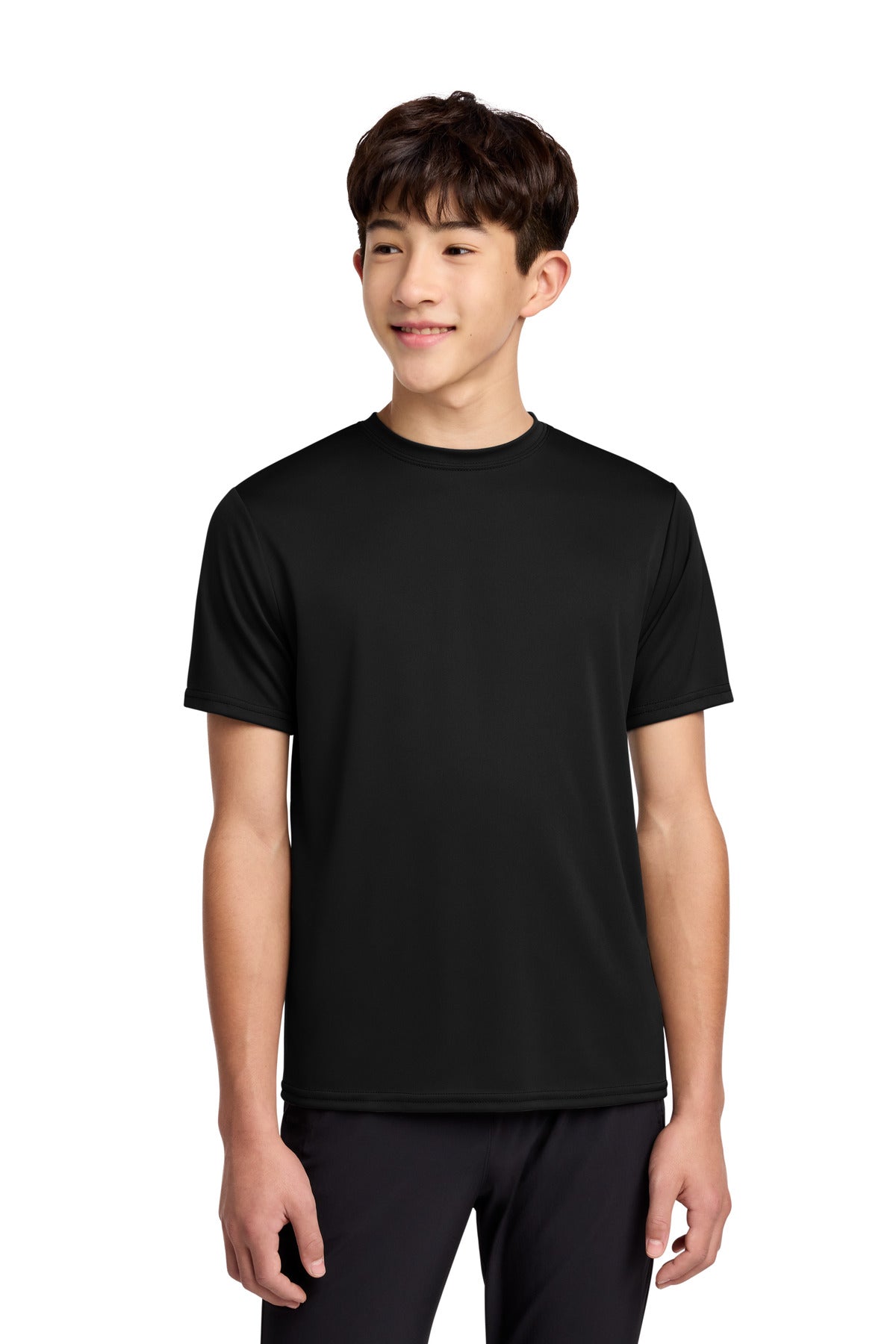 Port & Co Youth Performance Tee. PC380Y in Jet Black