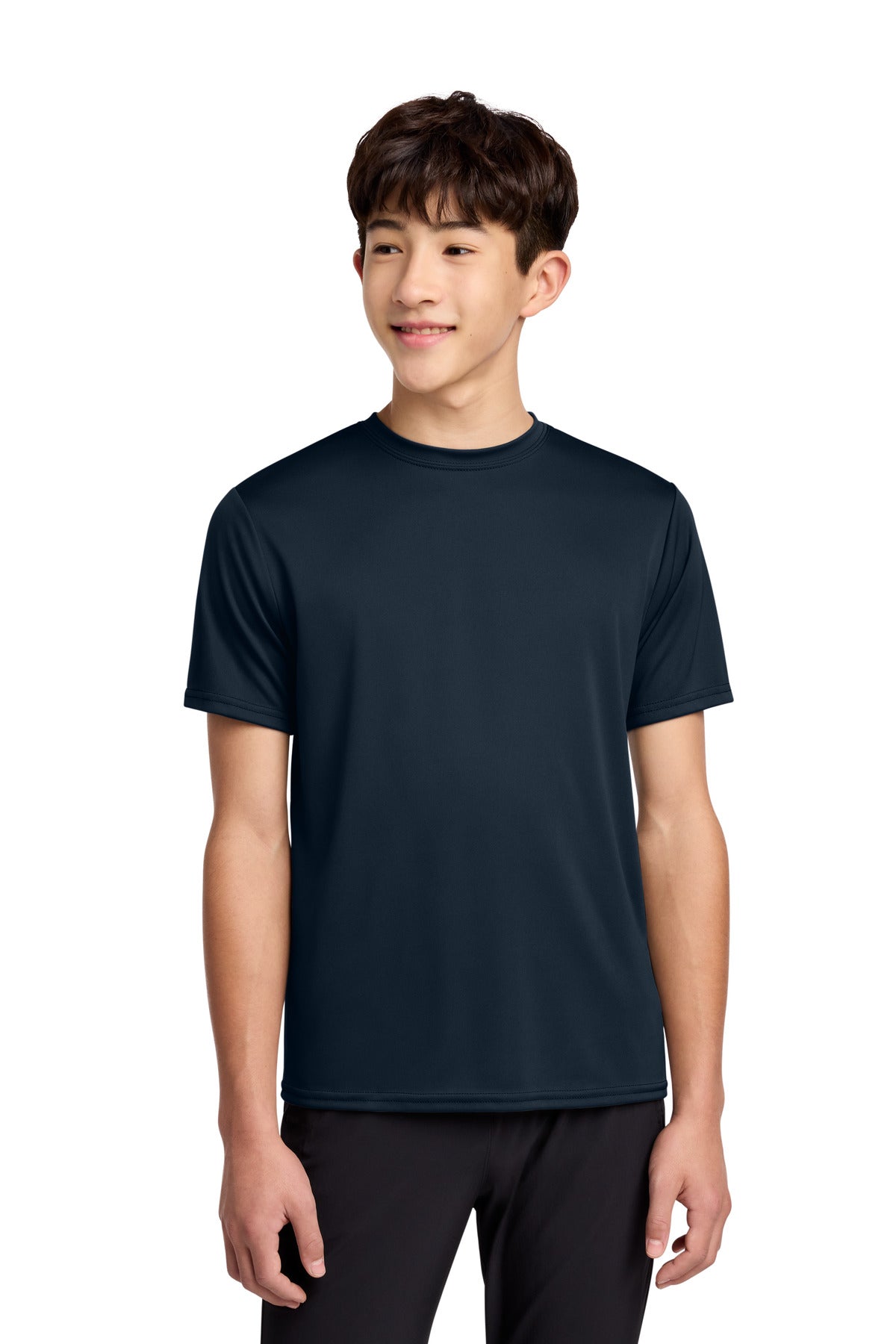 Port & Co Youth Performance Tee. PC380Y in True Navy