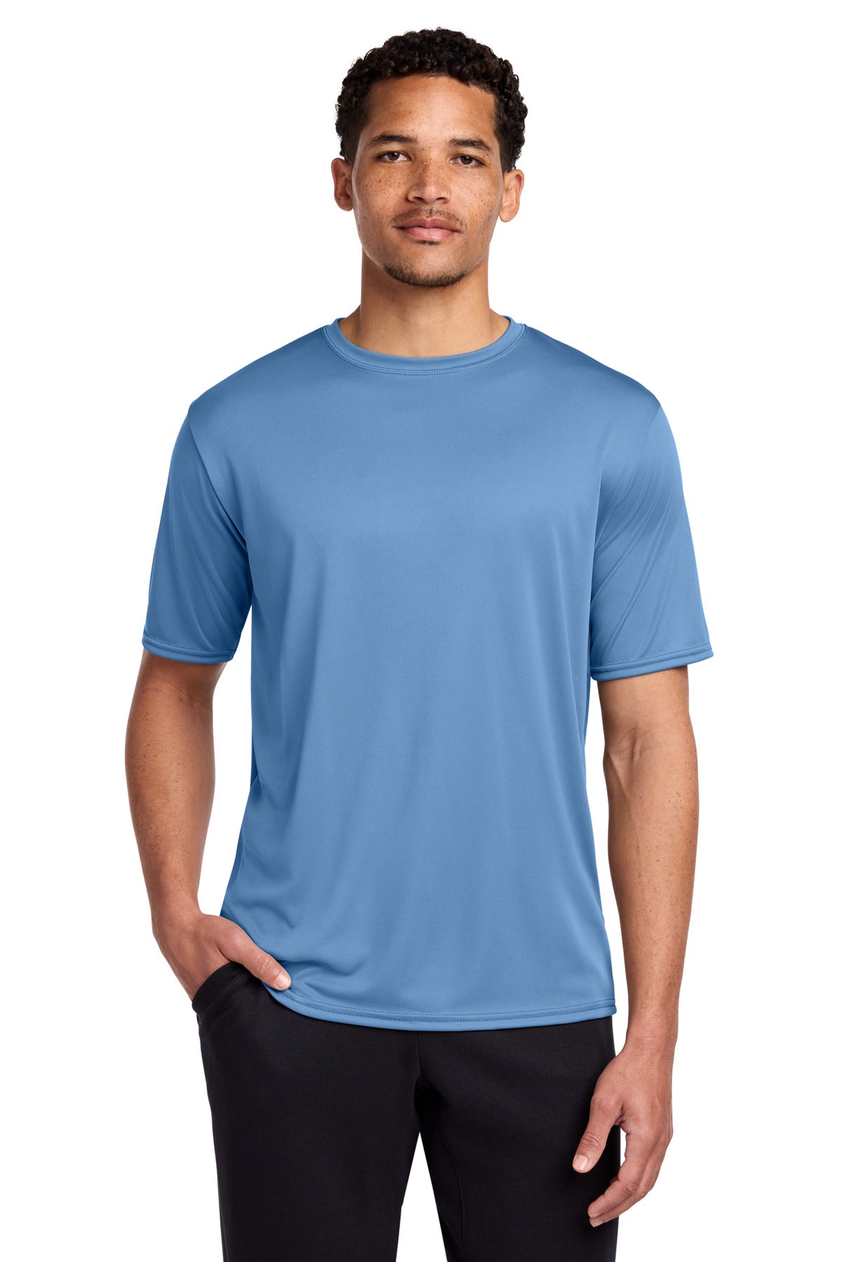 Port & Co Performance Tee. PC380 in Carolina Blue