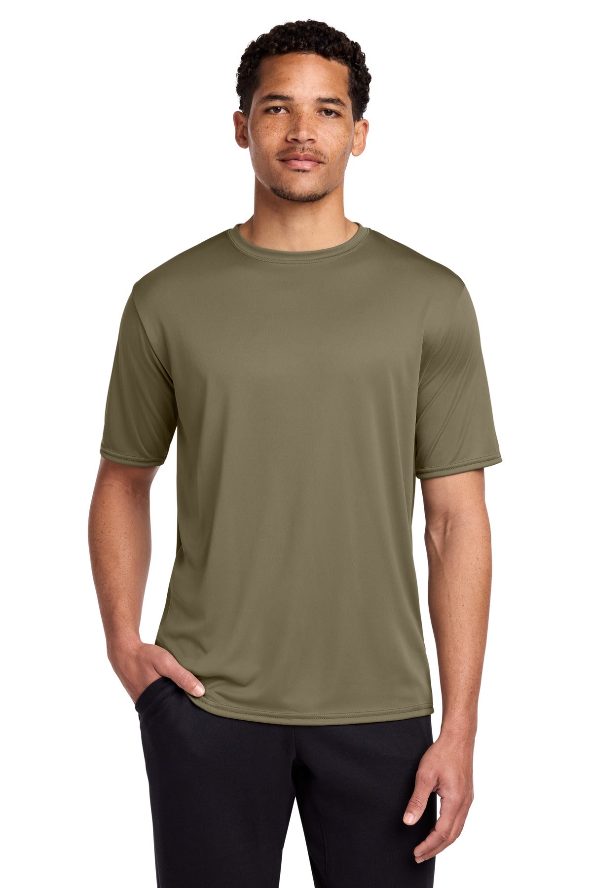 Port & Co Performance Tee. PC380 in Coyote Brown