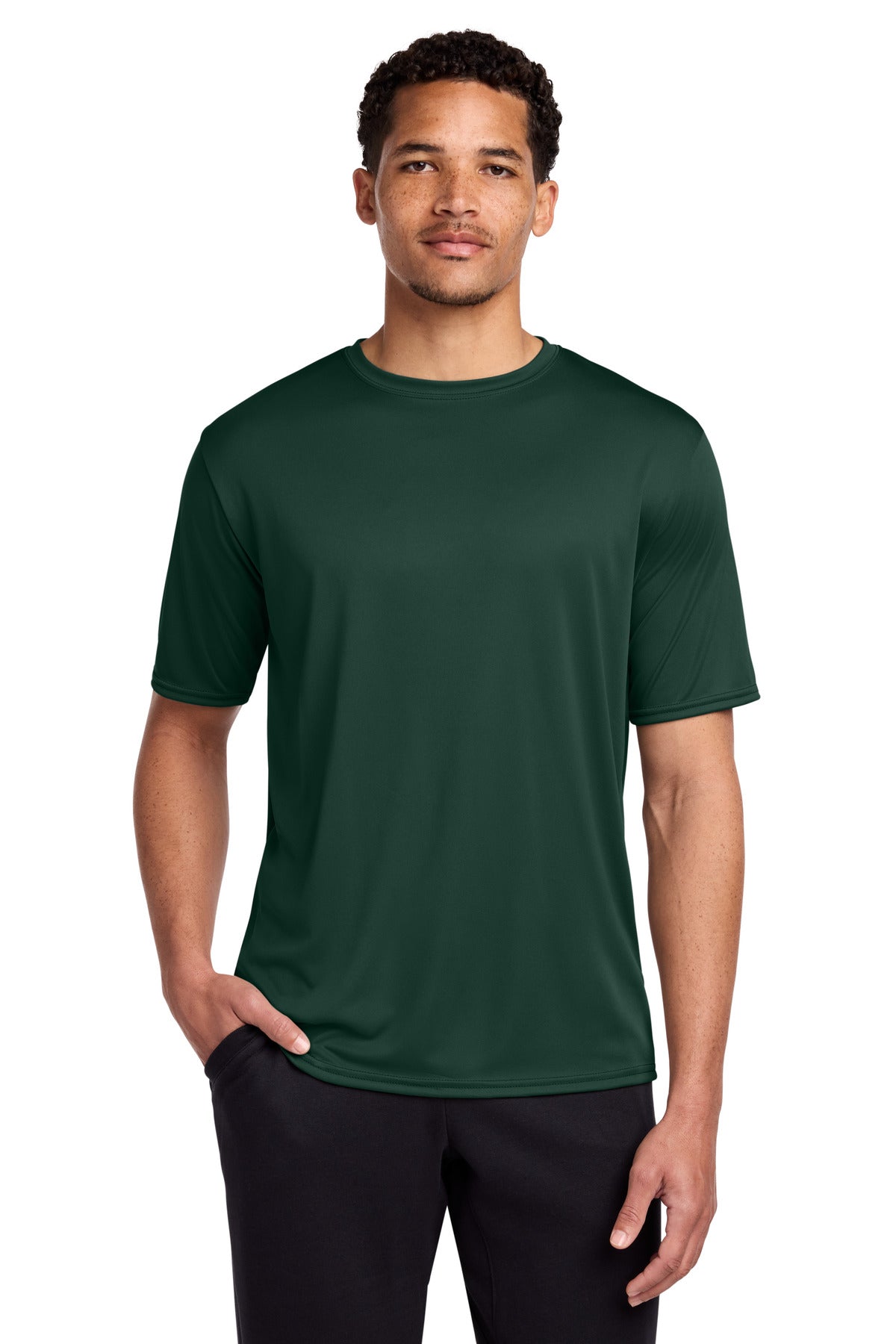 Port & Co Performance Tee. PC380 in Dark Green