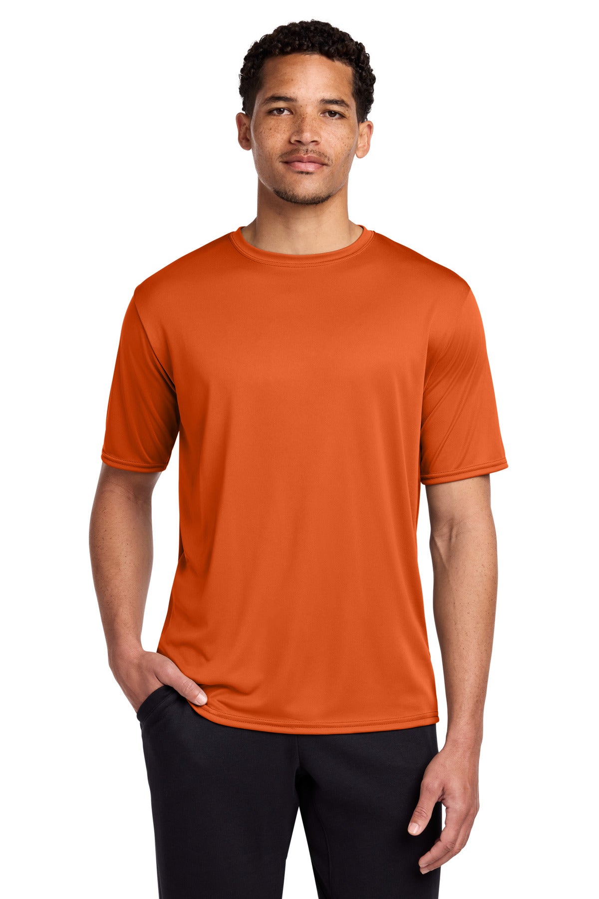 Port & Co Performance Tee. PC380 in Deep Orange