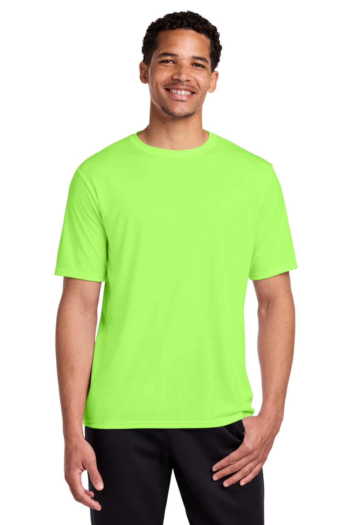 Port & Co Performance Tee. PC380 in Neon Green