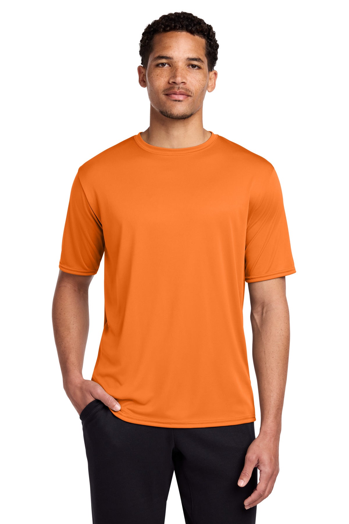 Port & Co Performance Tee. PC380 in Neon Orange