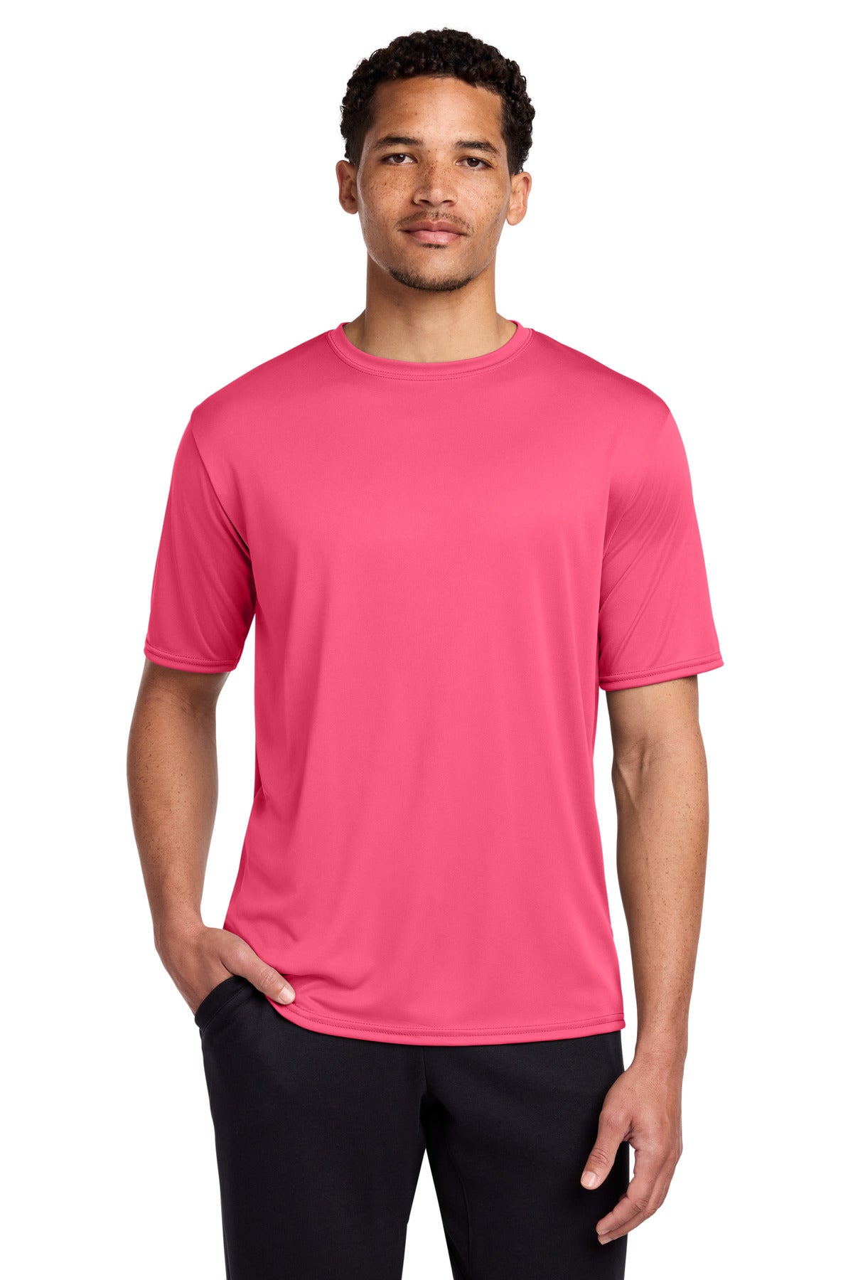 Port & Co Performance Tee. PC380 in Neon Pink