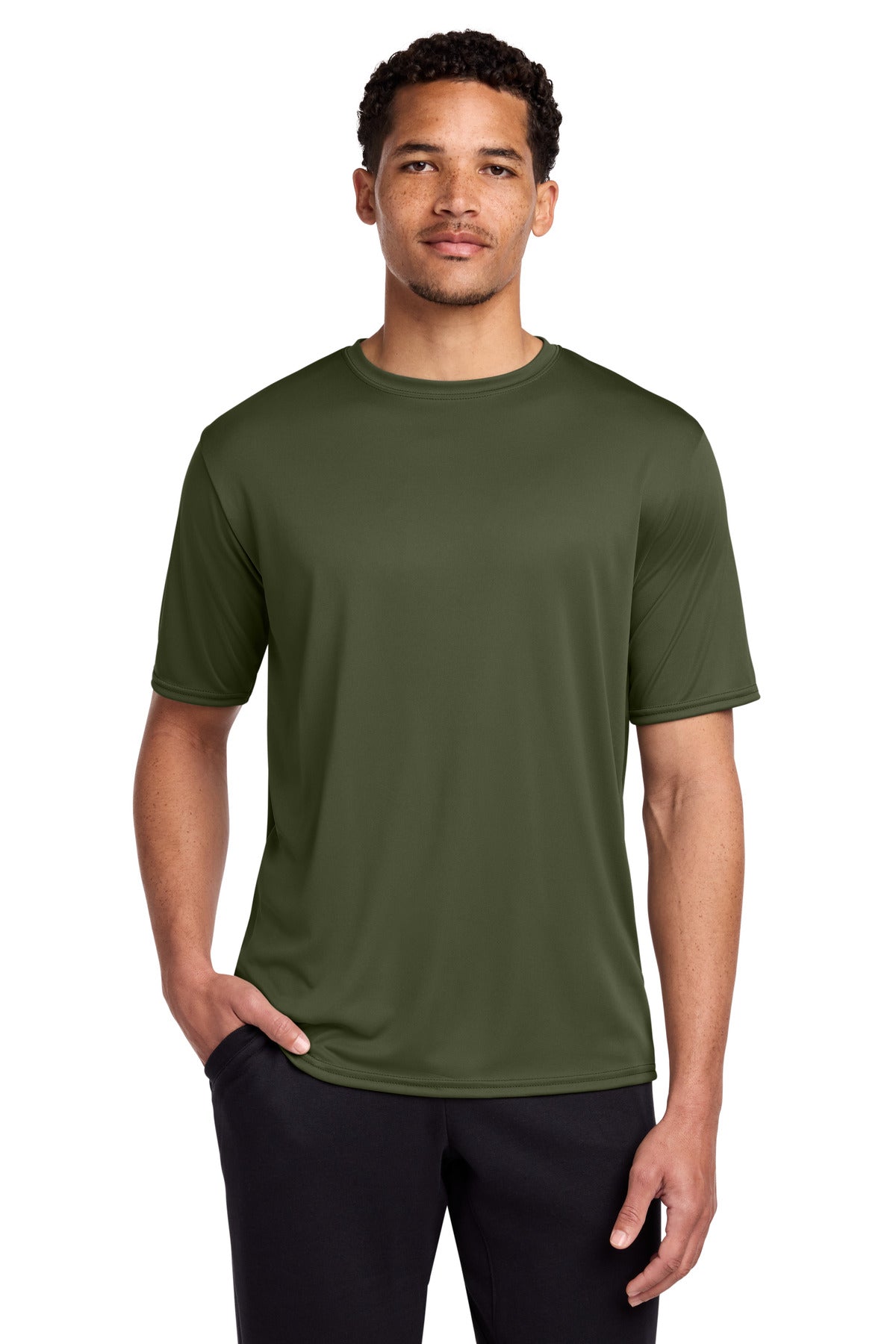 Port & Co Performance Tee. PC380 in Olive Drab Green