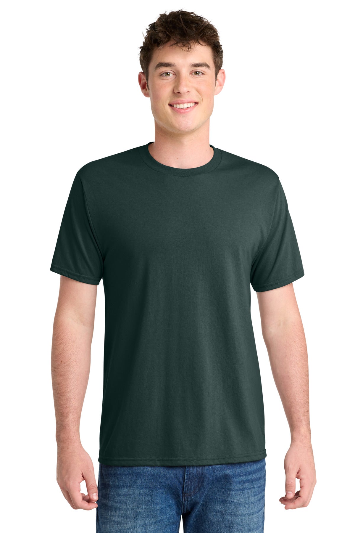 Port & Co Performance Blend Tee. PC381 in Dark Green