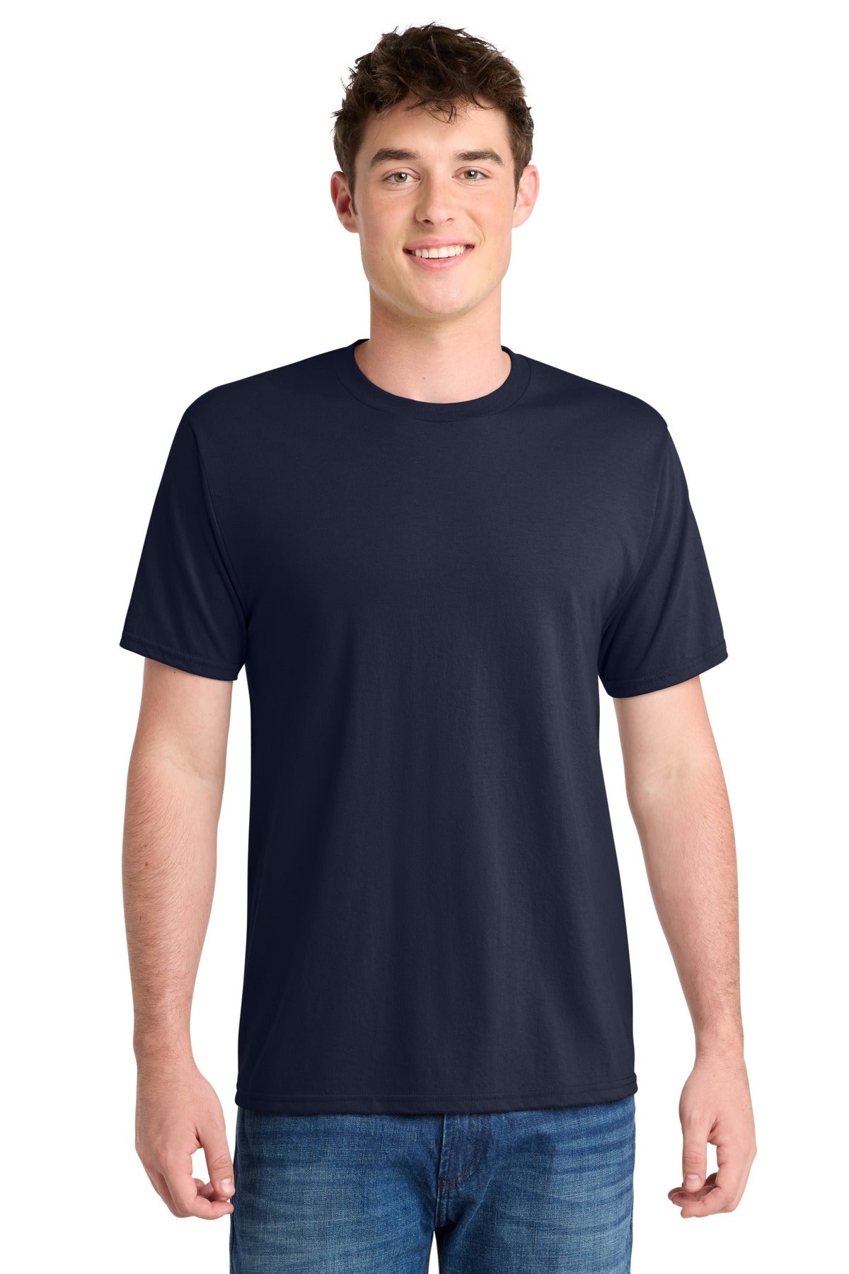 Port & Co Performance Blend Tee. PC381 in Deep Navy