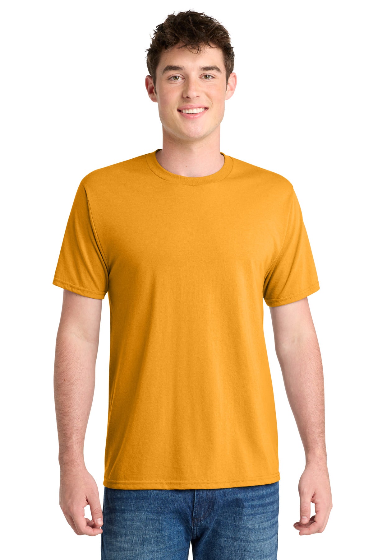 Port & Co Performance Blend Tee. PC381 in Gold