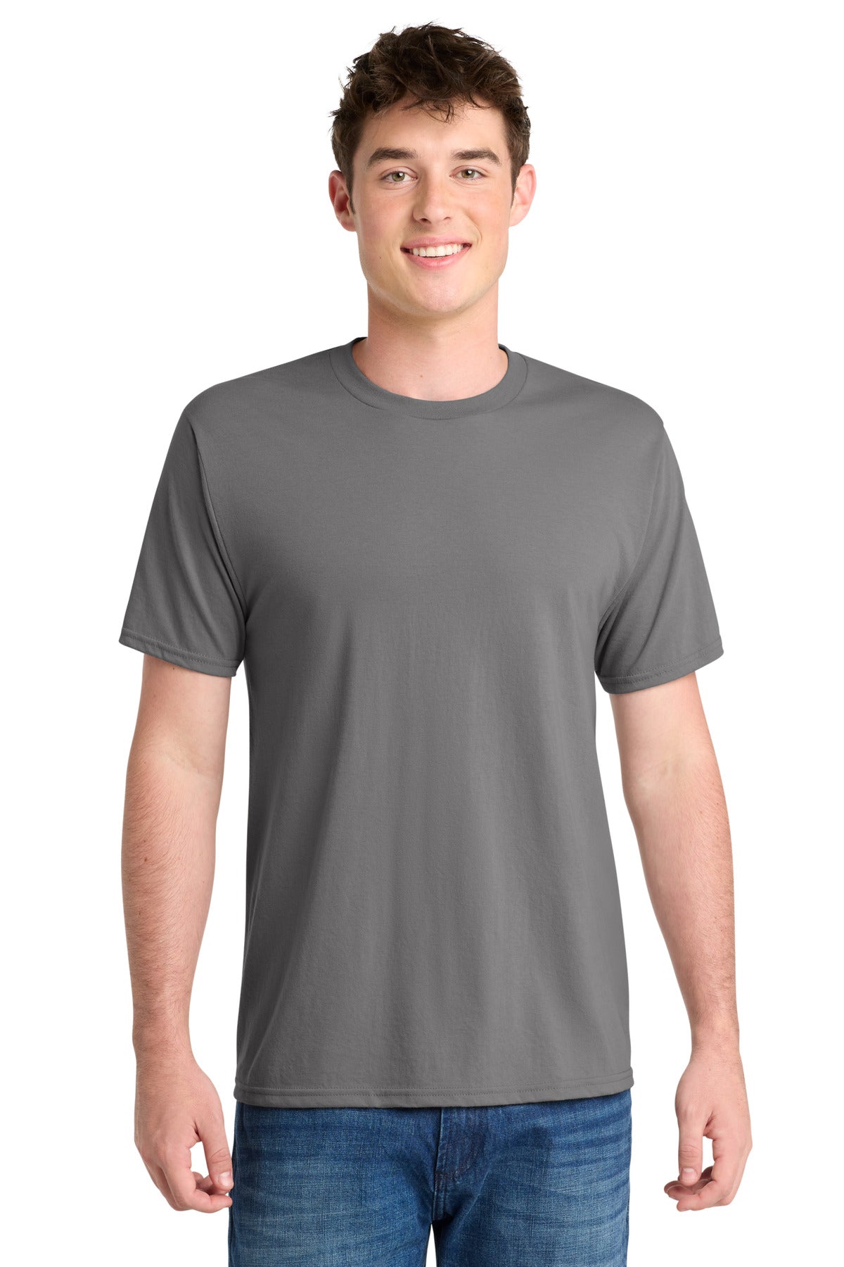 Port & Co Performance Blend Tee. PC381 in Medium Grey