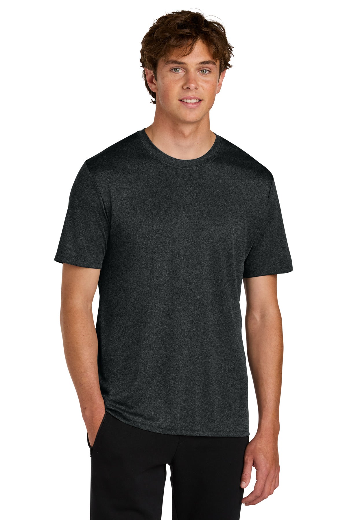 Port & Co Heather Performance Tee PC390 in Black Heather