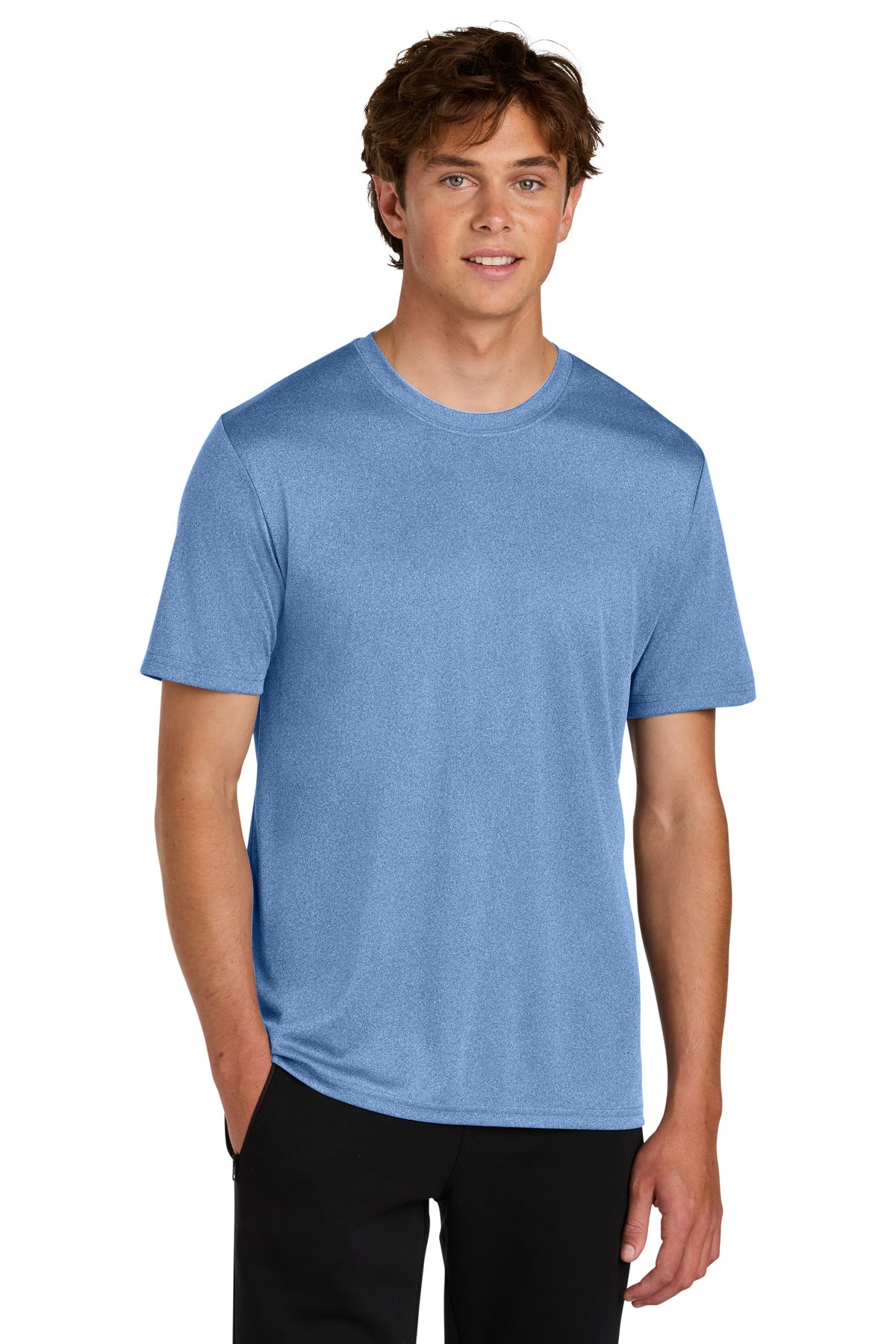 Port & Co Heather Performance Tee PC390 in Carolina Blue Heather