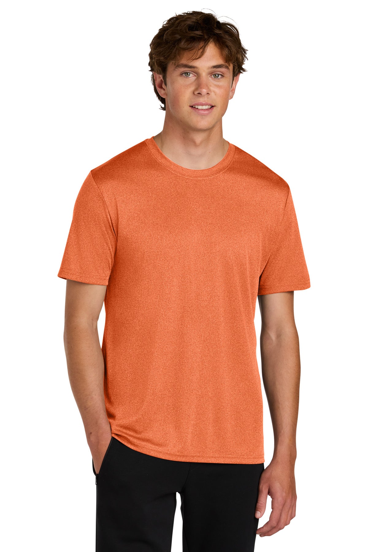 Port & Co Heather Performance Tee PC390 in Deep Orange Heather
