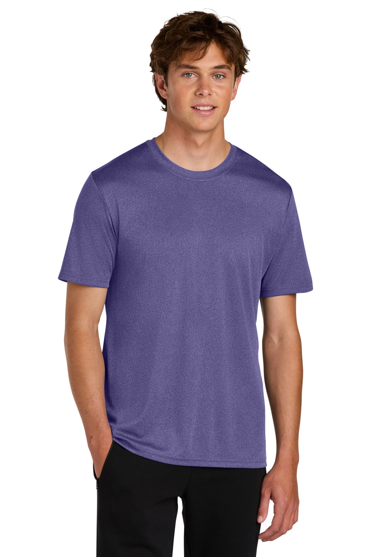 Port & Co Heather Performance Tee PC390 in Team Purple Heather