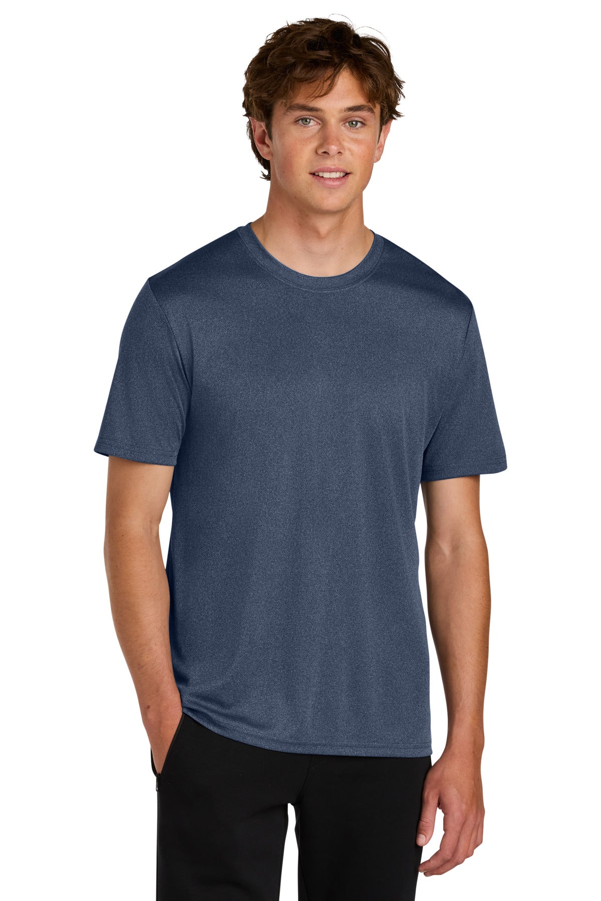 Port & Co Heather Performance Tee PC390 in True Navy Heather