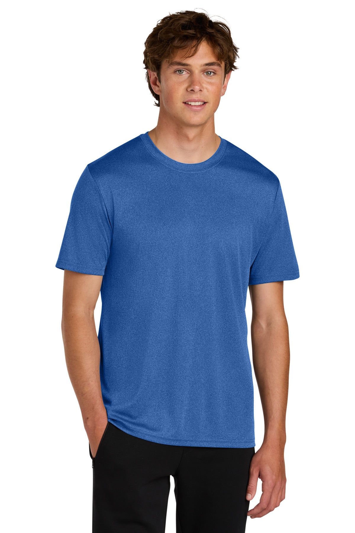 Port & Co Heather Performance Tee PC390 in True Royal Heather