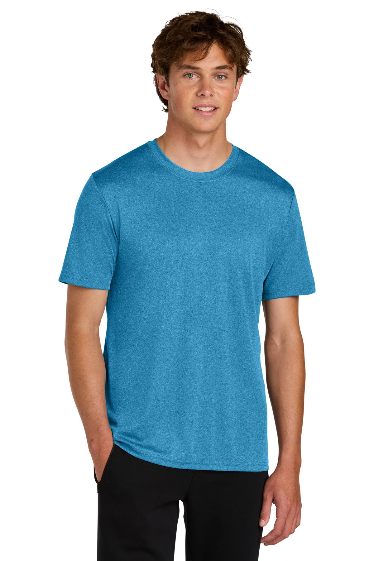 Port & Co Heather Performance Tee PC390 in Turquoise Heather