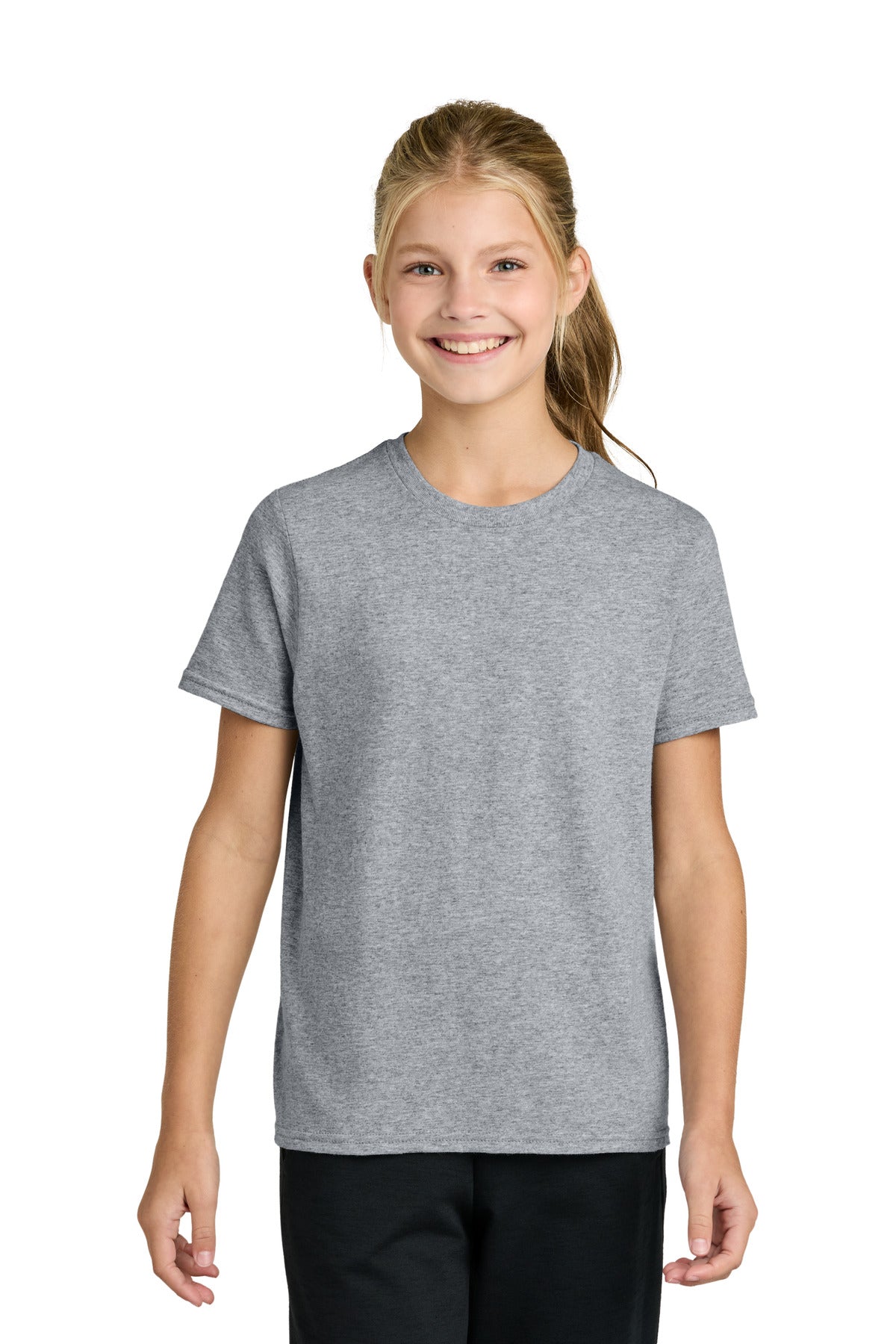 Port & Co Youth Easy Cotton Tee PC43Y in Athletic Heather
